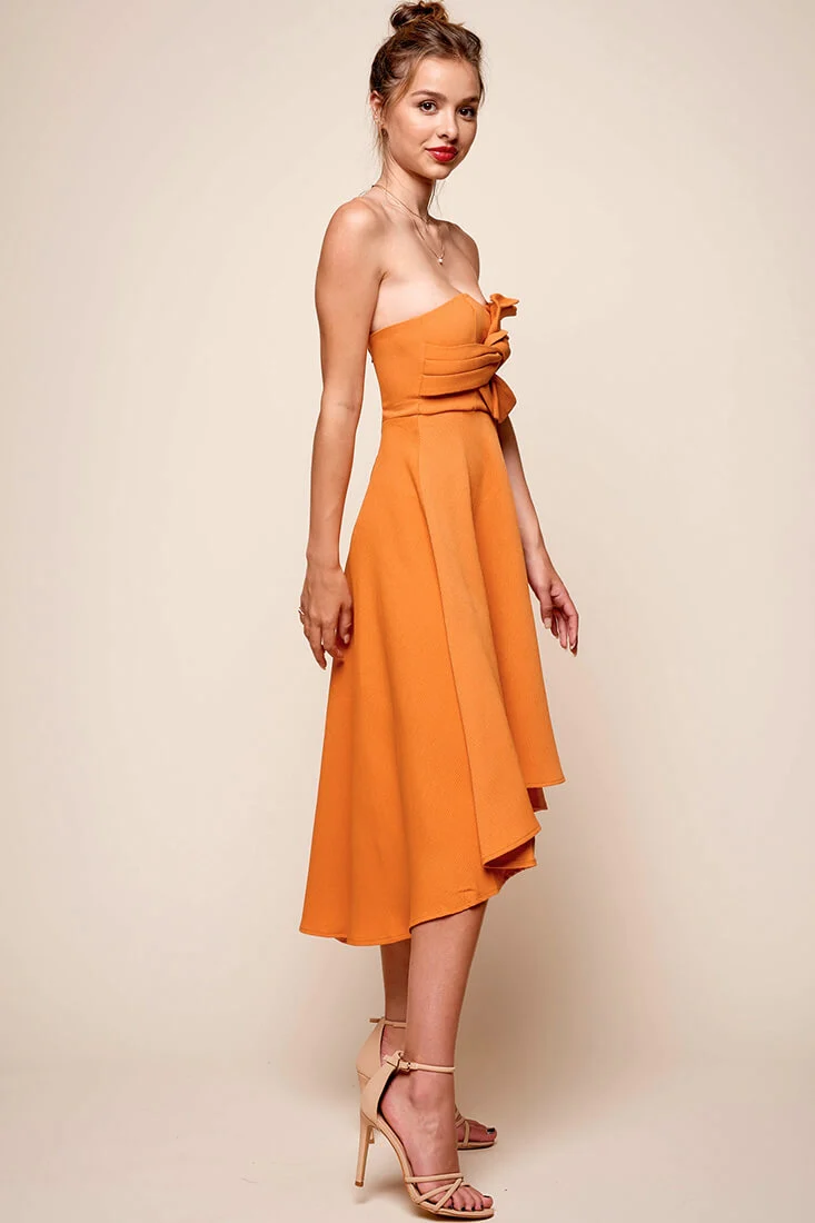 Monogram Strapless Midi Dress Mango - Seraphlike
