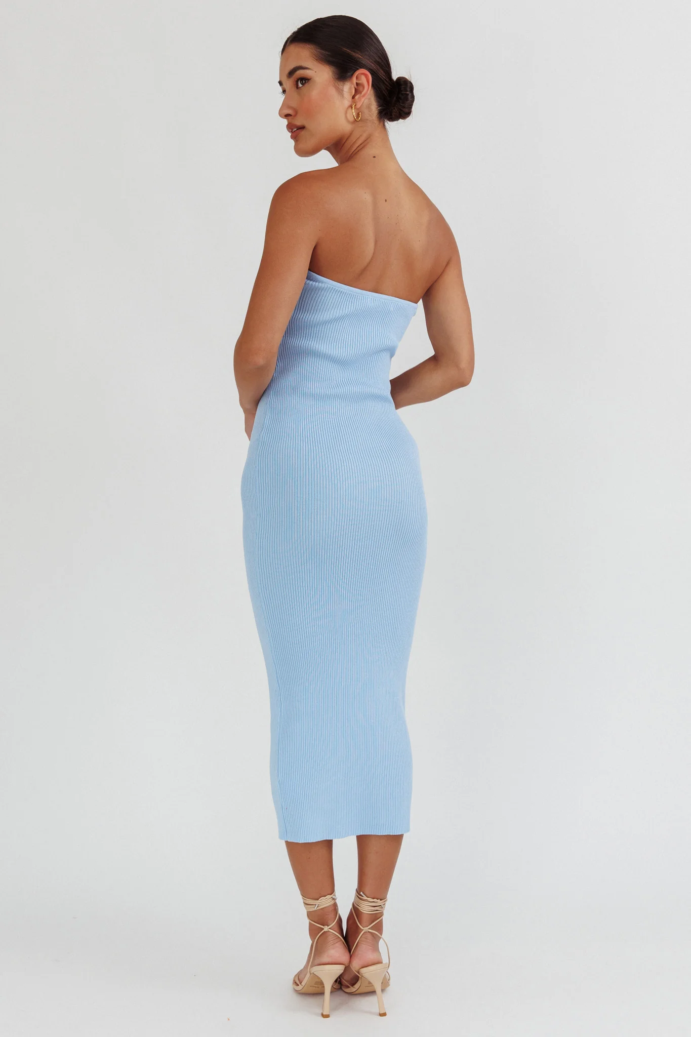 Real Talk Sweetheart Neckline Midi Dress Blue - Seraphlike