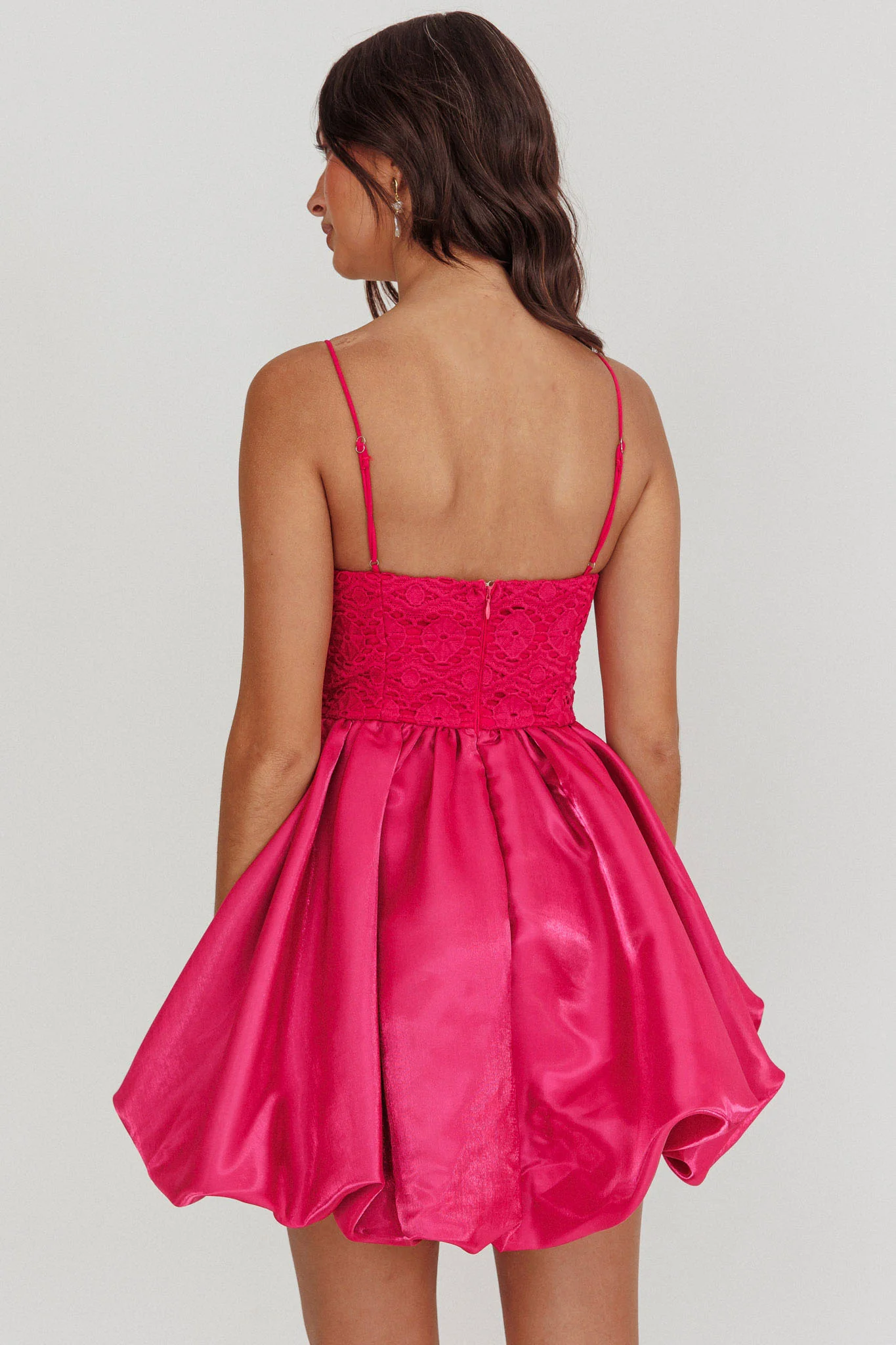 Lucia Bubble Skirt Mini Dress Hot Pink - Seraphlike