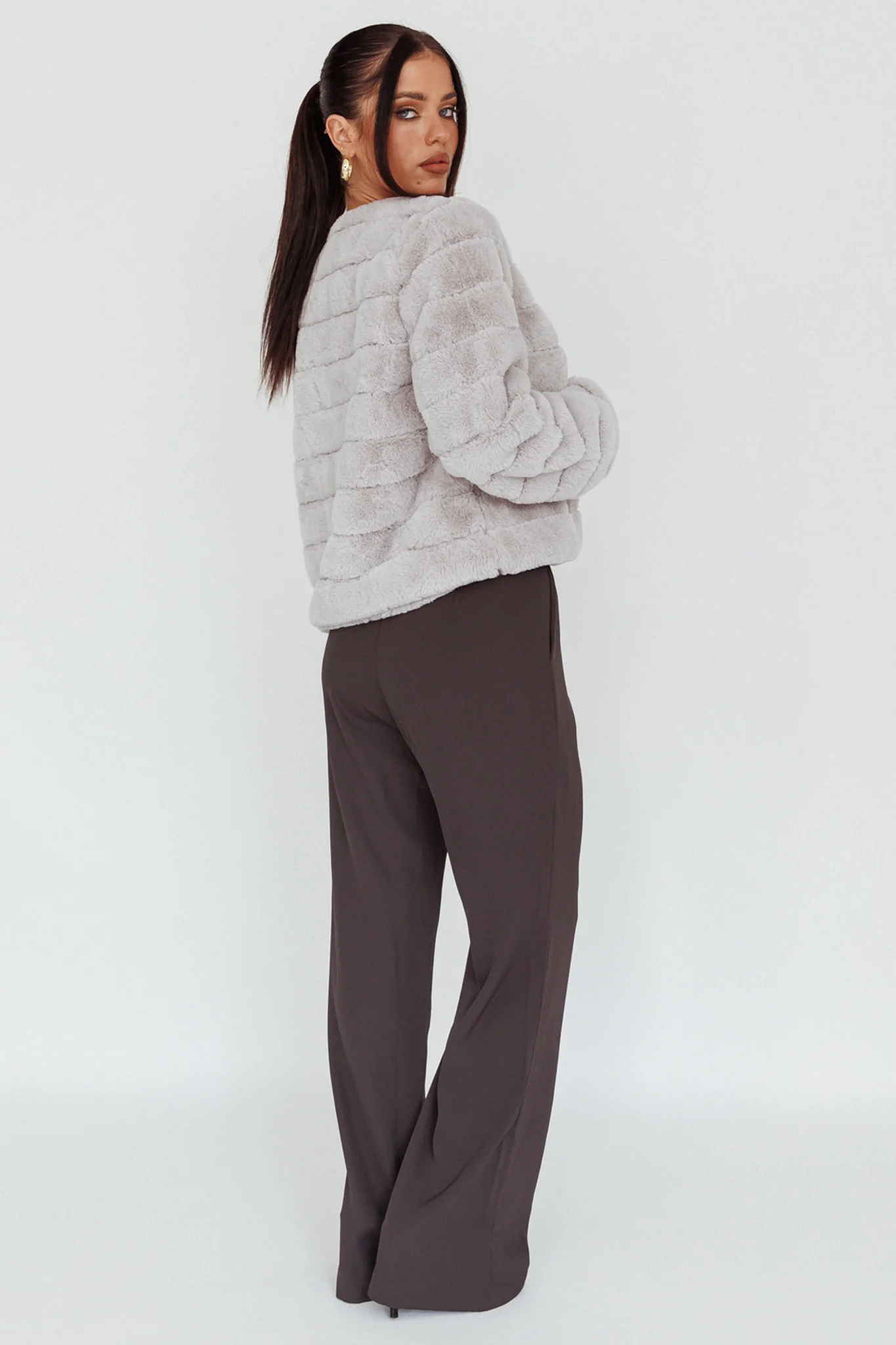 Back To Basics High Waist Pants Charcoal - Seraphlike