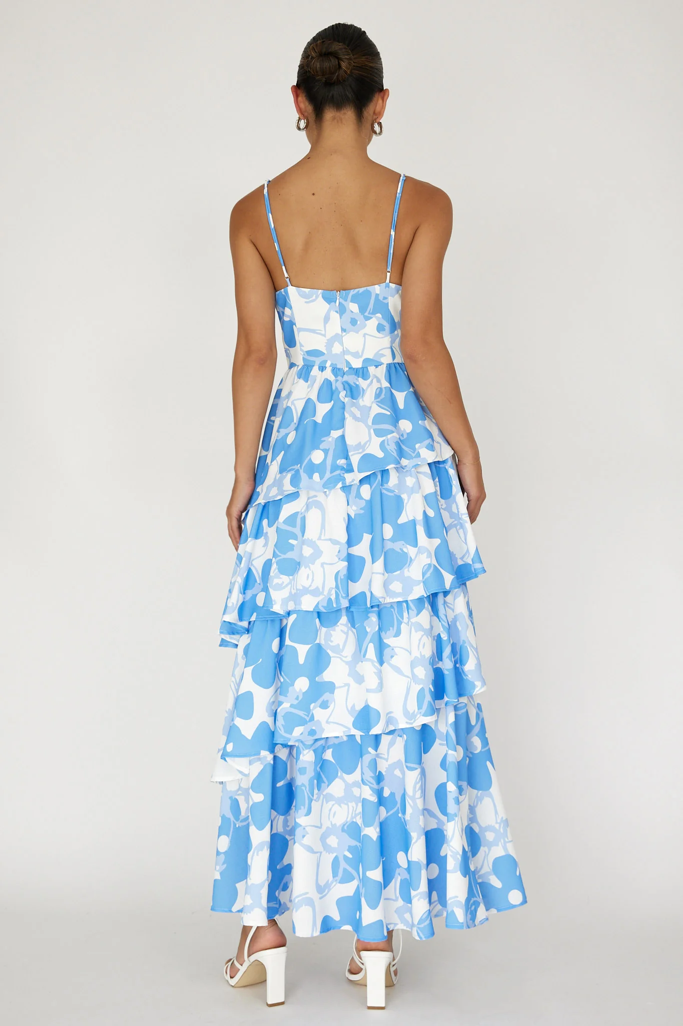 Hopeful Tiered Layered Maxi Dress Blue - Seraphlike