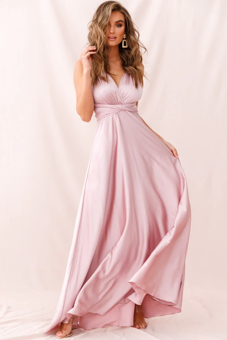 Ariana Multiway Maxi Dress Blush - Seraphlike