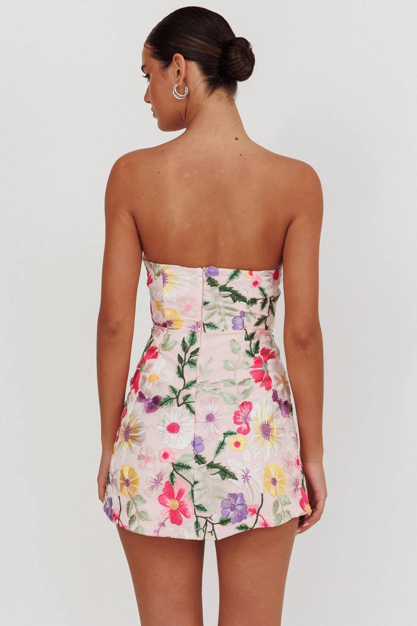 Entered The Chat Strapless Mini Dress Multi - Seraphlike