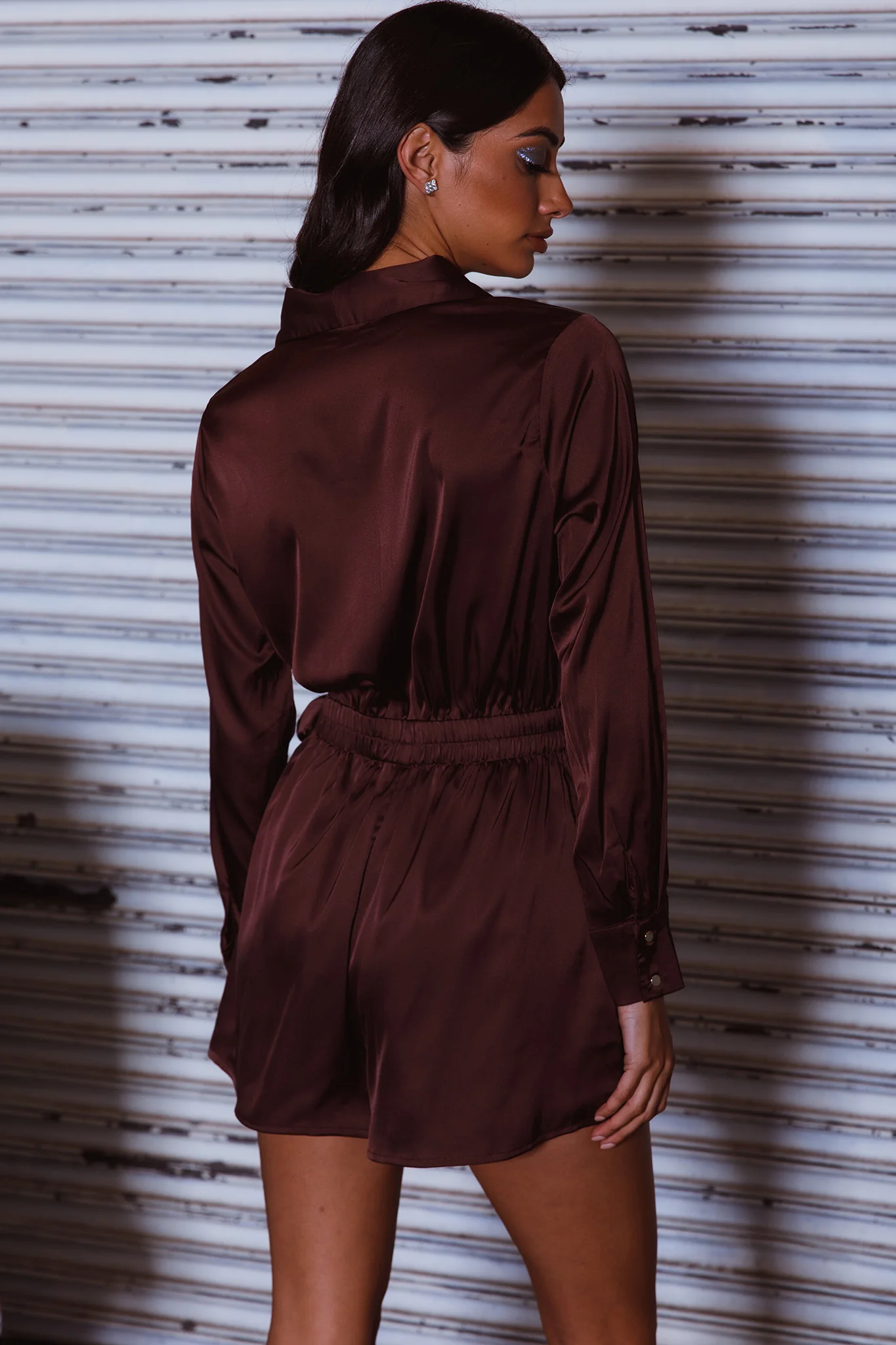 Turning Heads Side Tie Romper Russet - Seraphlike