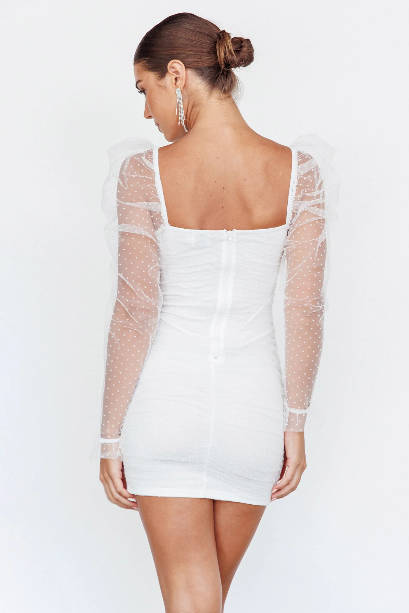 Like Lovers Hail Spot Mini Dress White - Seraphlike