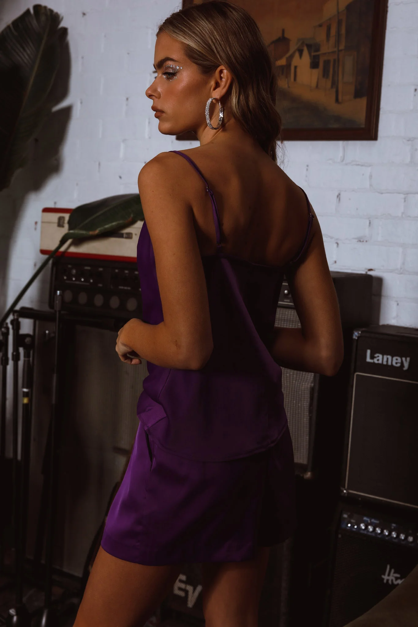 Taylah Cowl Neck Cami Top Purple - Seraphlike