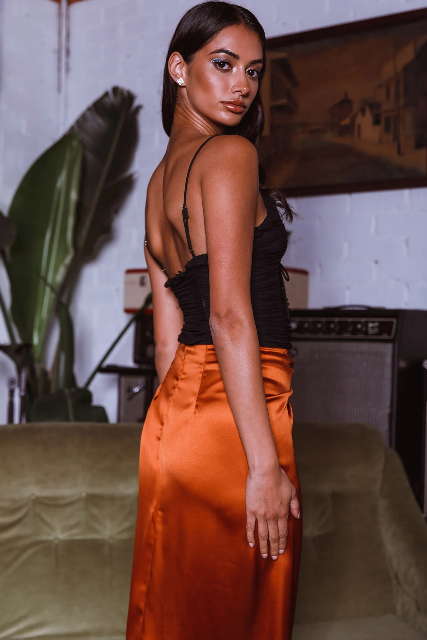 Orli Ruched Bodysuit Black - Seraphlike