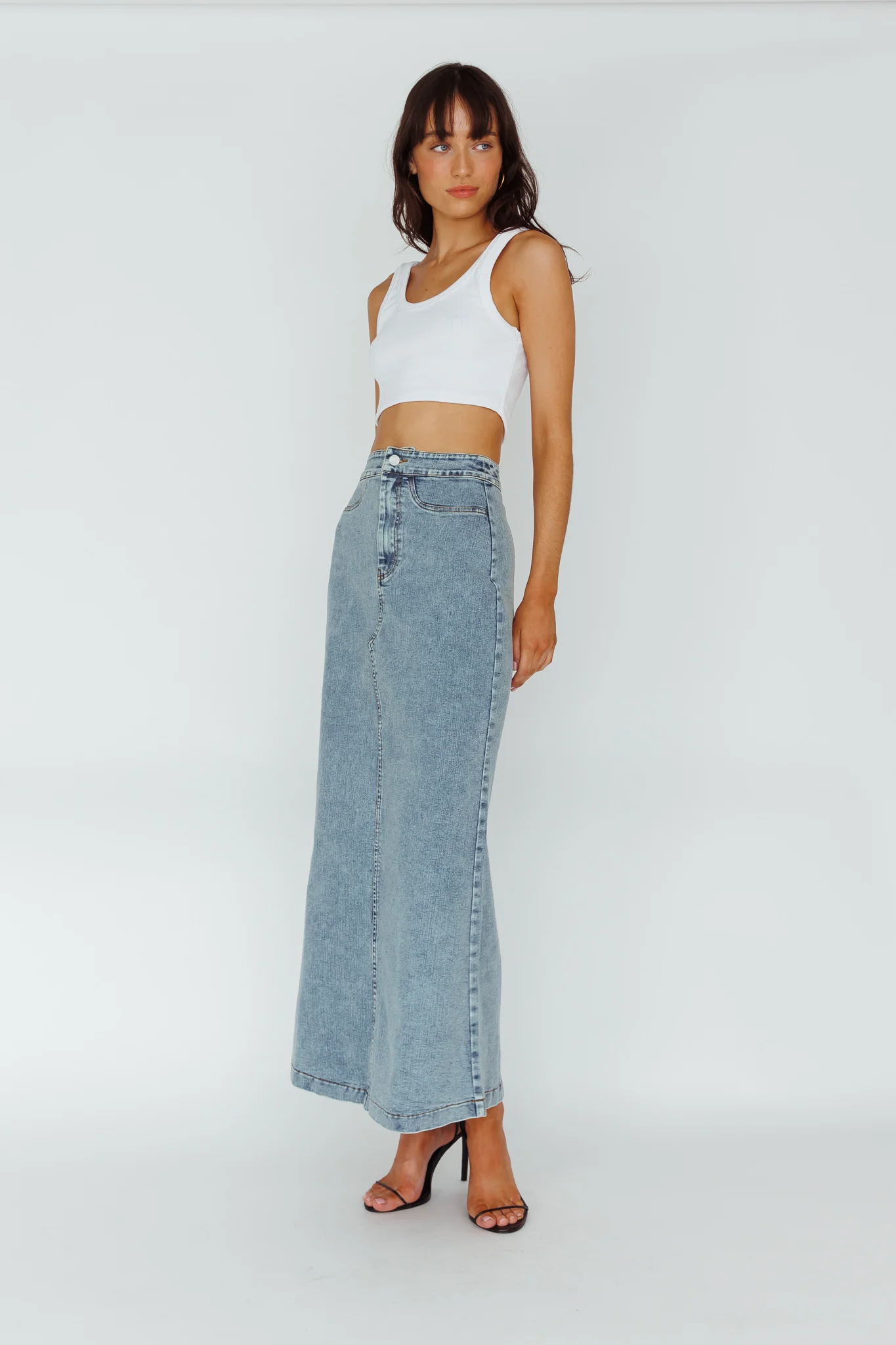 Sinead Denim Maxi Skirt Light Denim - Seraphlike