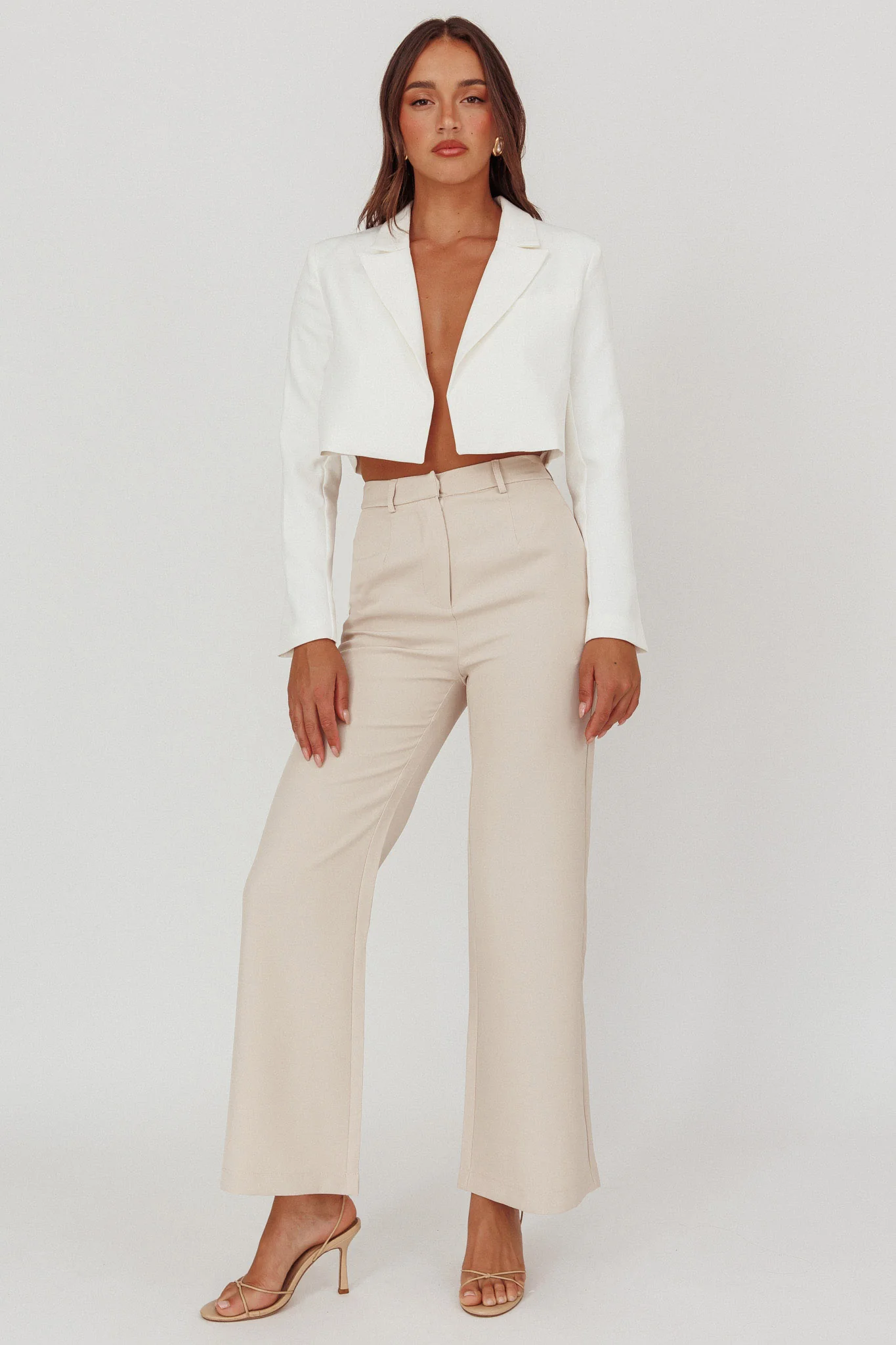 Fridays Open Crop Jacket Off White - Seraphlike