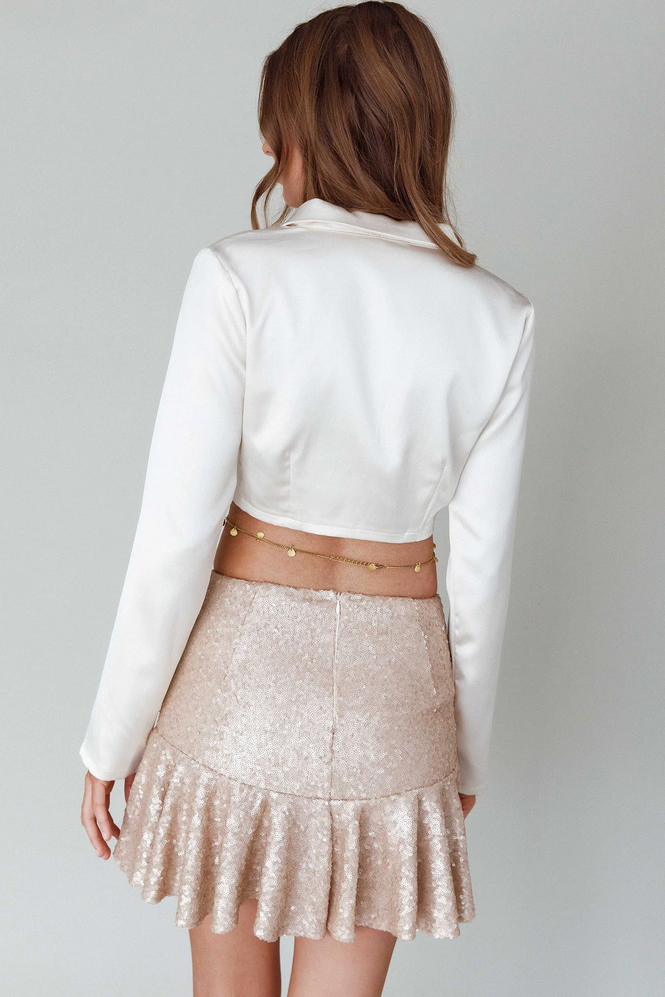 Risa Crop Satin Top Cream - Seraphlike