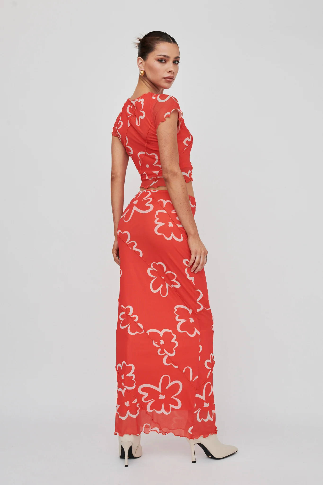 Gold Rush Crop Top Print Orange - Seraphlike