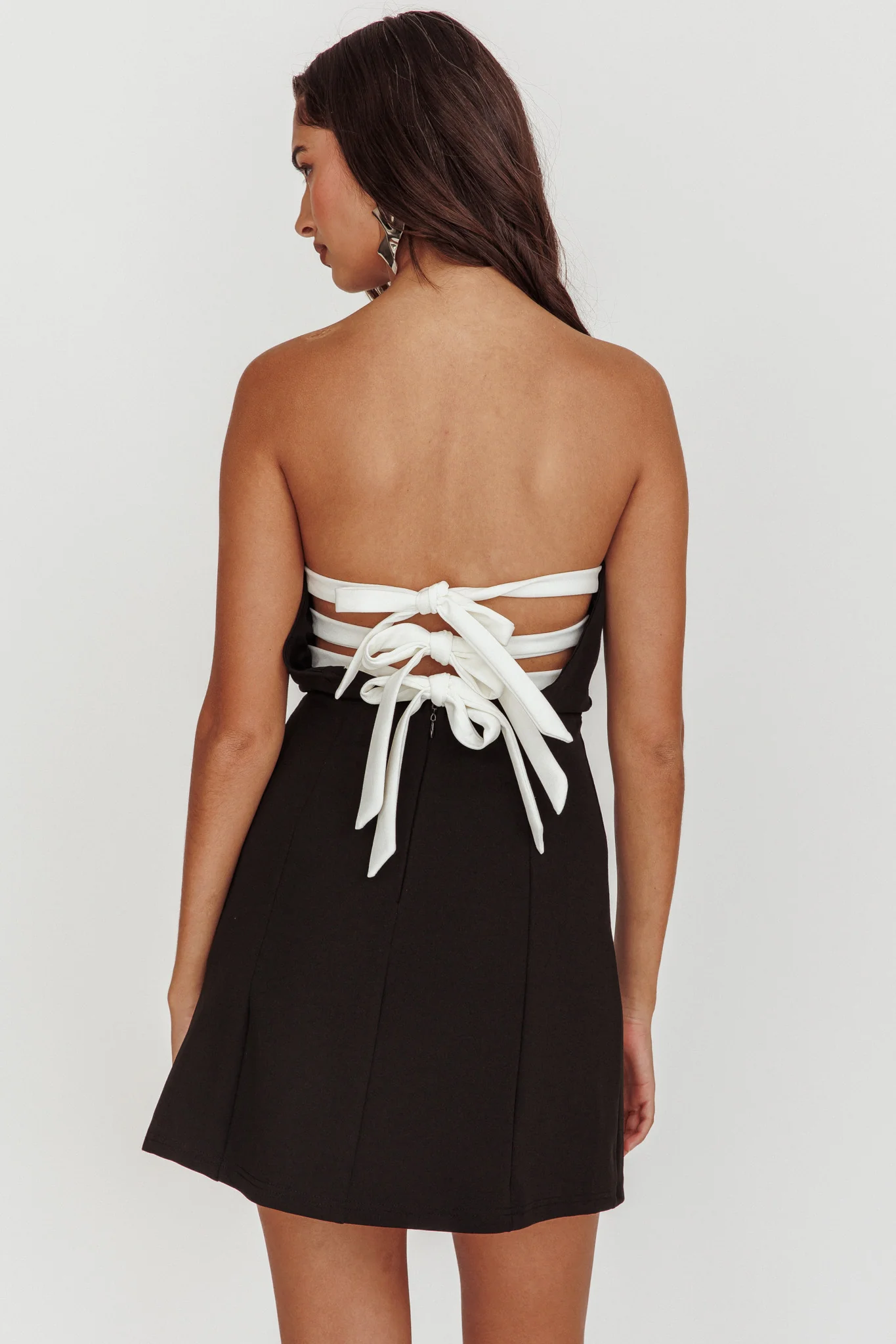 Ginger Strapless Sweetheart Mini Dress Black - Seraphlike