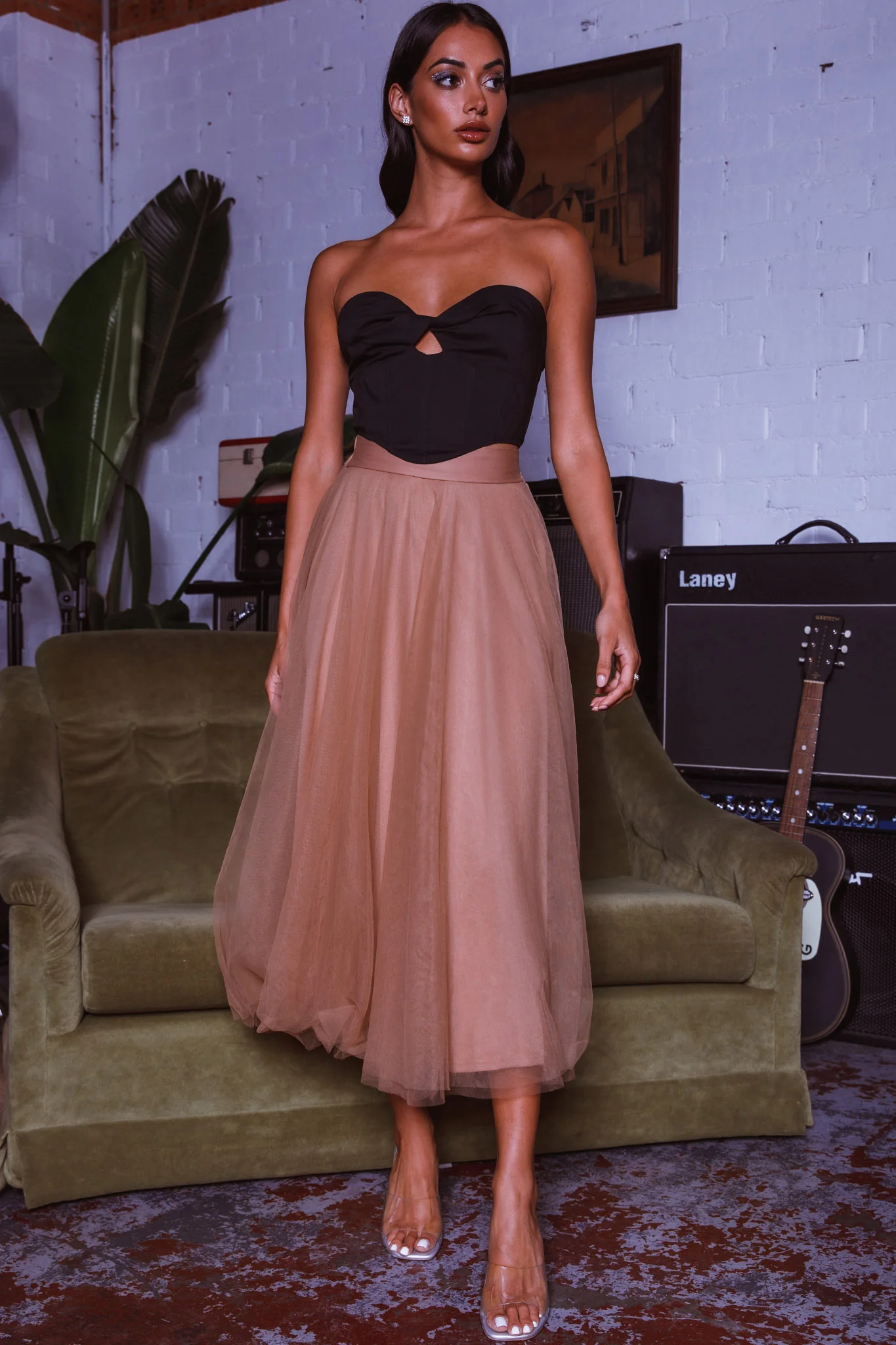 Think Twice Strapless Twist Top Black - Seraphlike