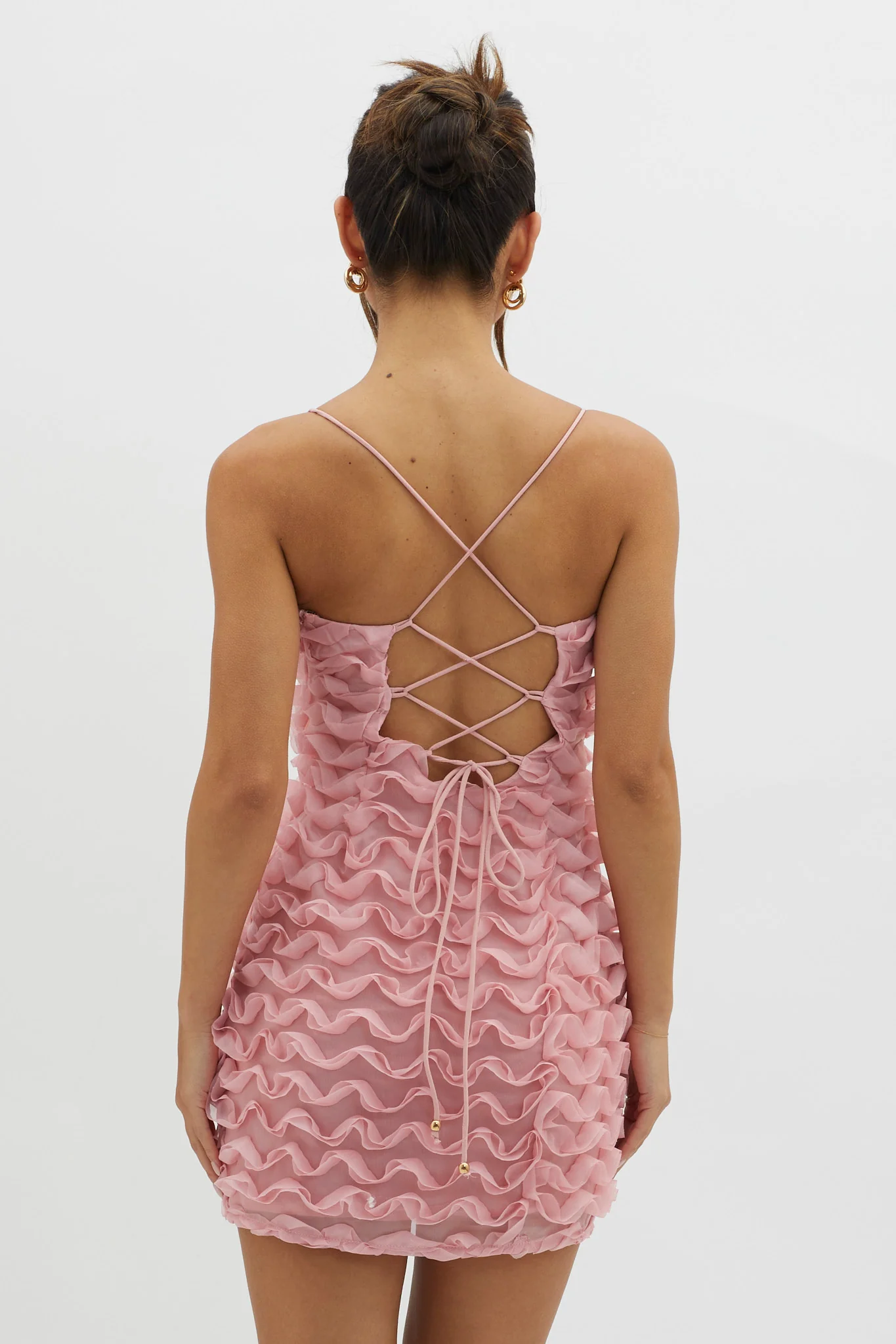 Tizzy Embellished Mini Dress Pink - Seraphlike