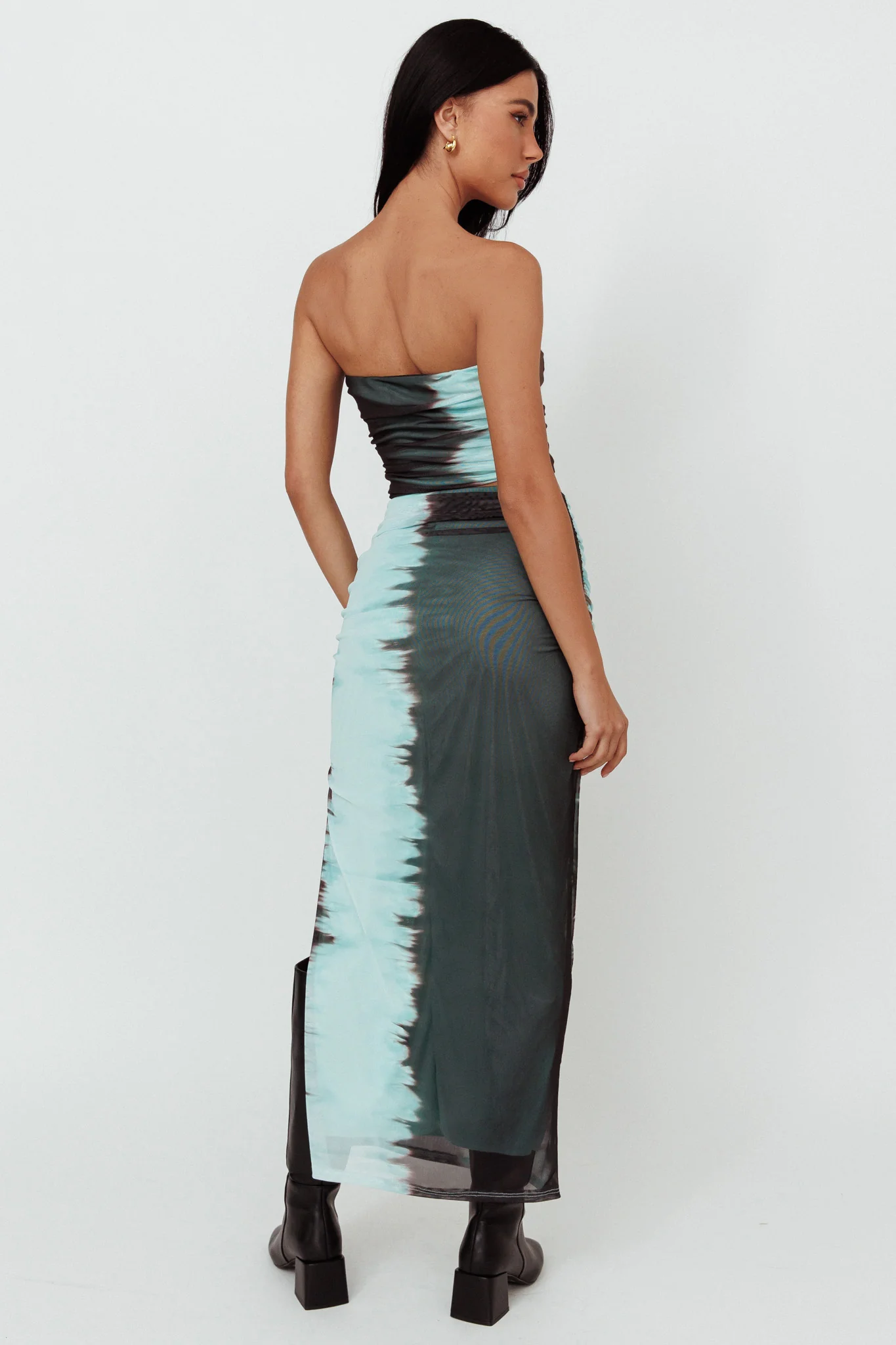 Jolyn Mesh Midi Skirt Charcoal - Seraphlike