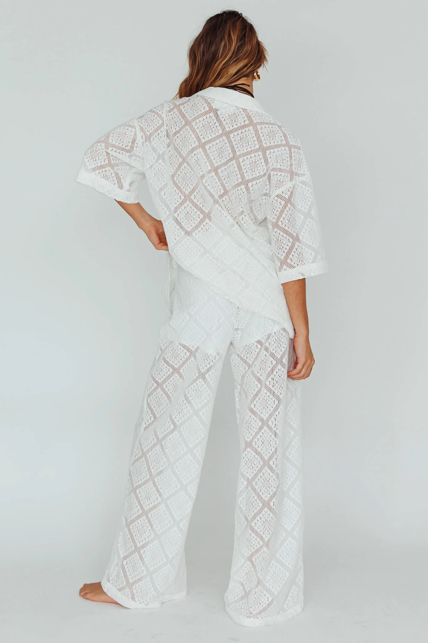 Abraya Lace Overlay Pants White - Seraphlike