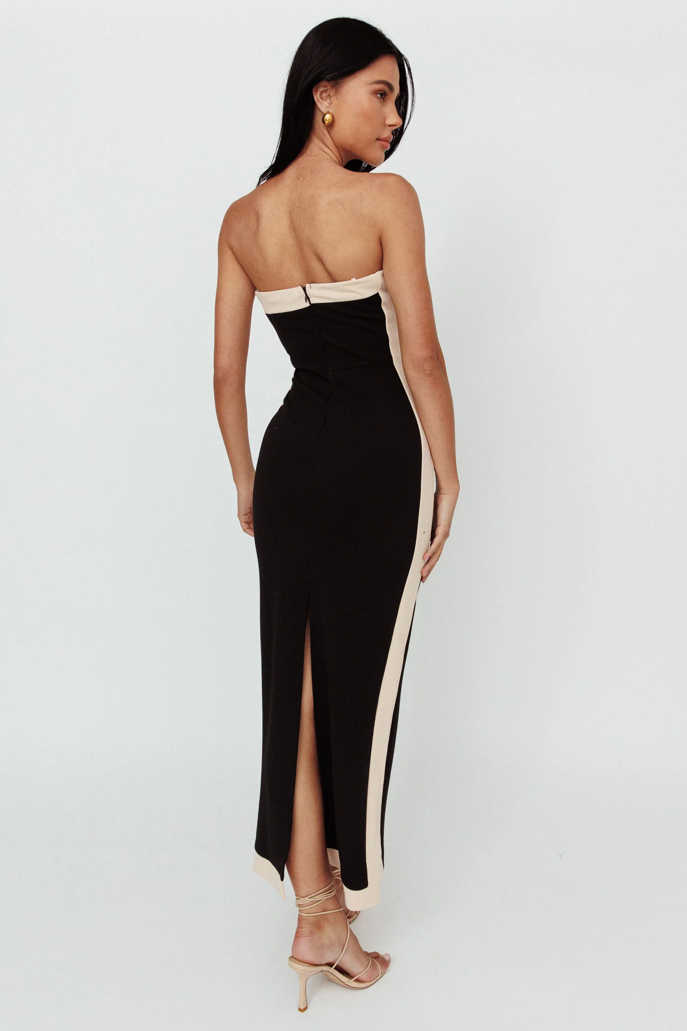 Tenika Strapless Bodycon Maxi Dress Black - Seraphlike