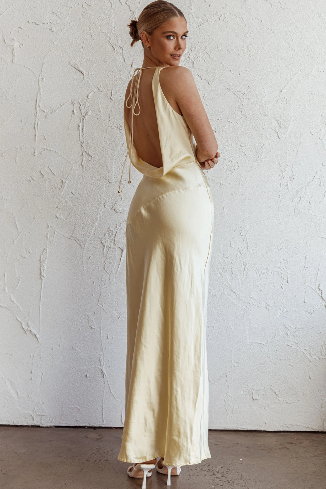 Cassiopeia Open Back Maxi Dress Butter - Seraphlike