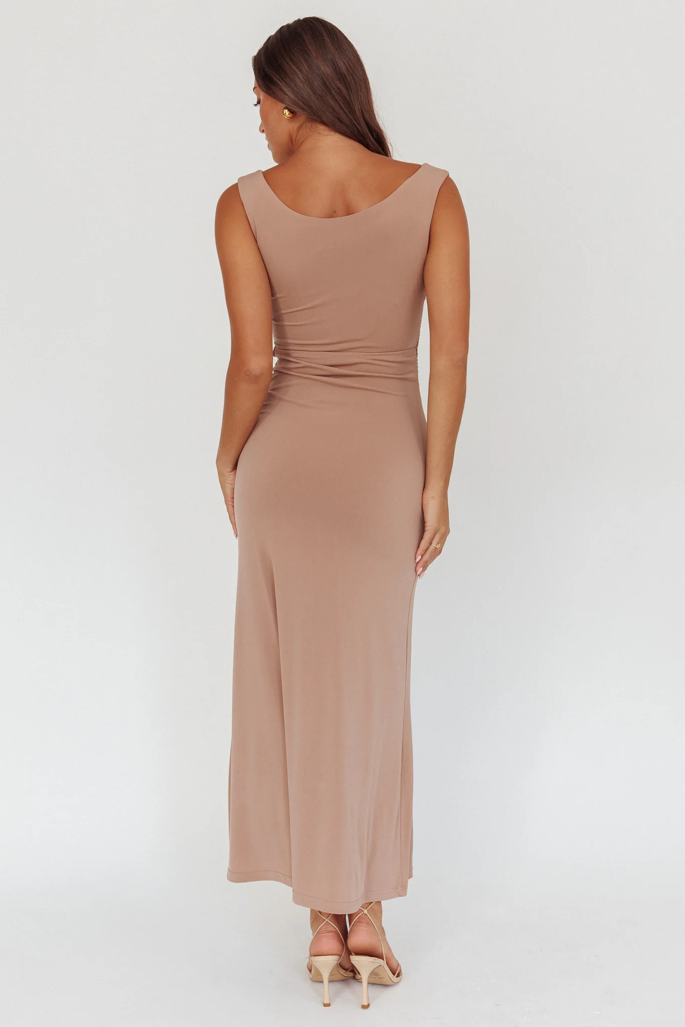 Costa Cut-Out Waist Maxi Dress Ecru - Seraphlike