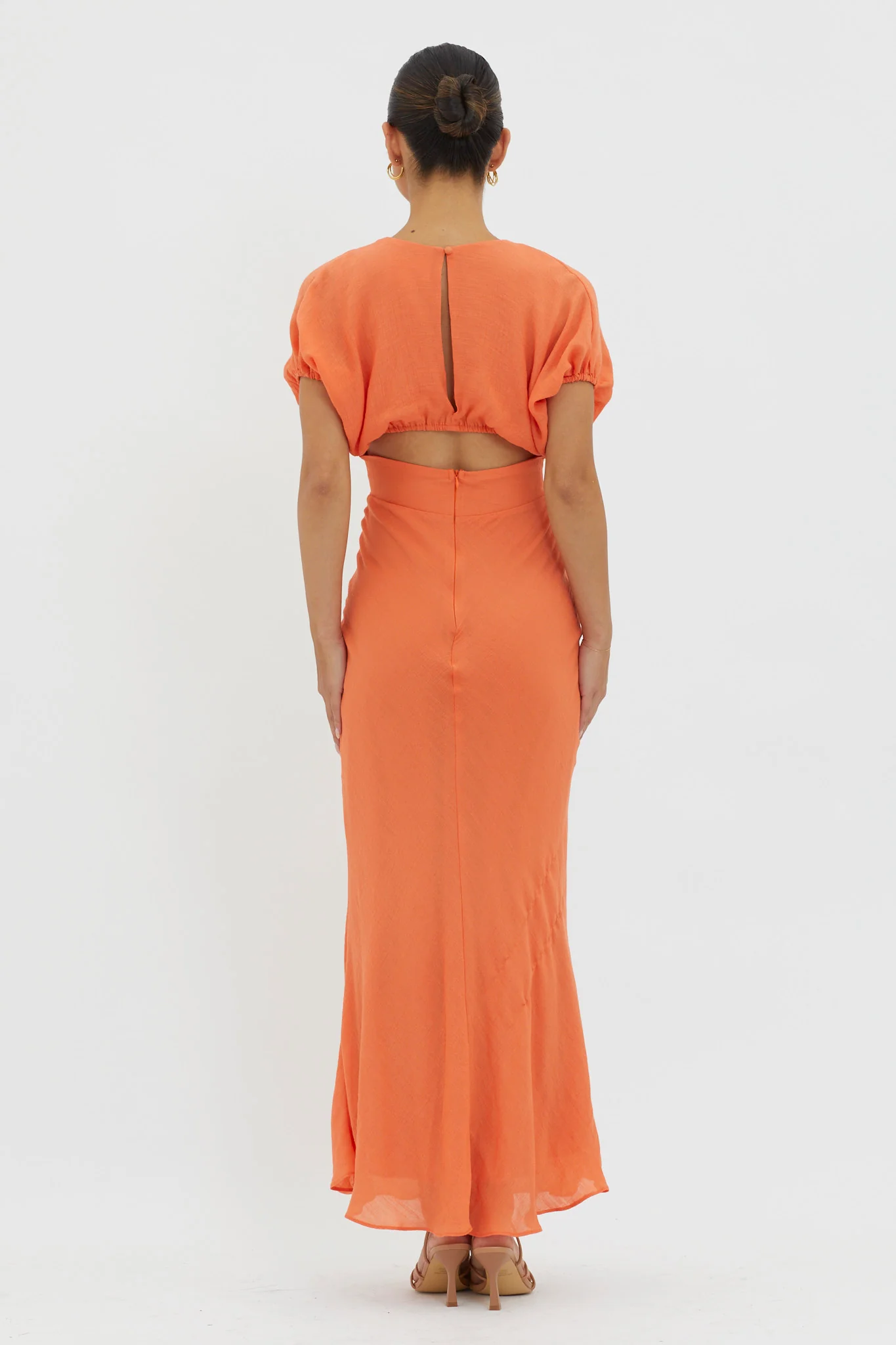 Dare To Live V-Neck Maxi Dress Orange - Seraphlike