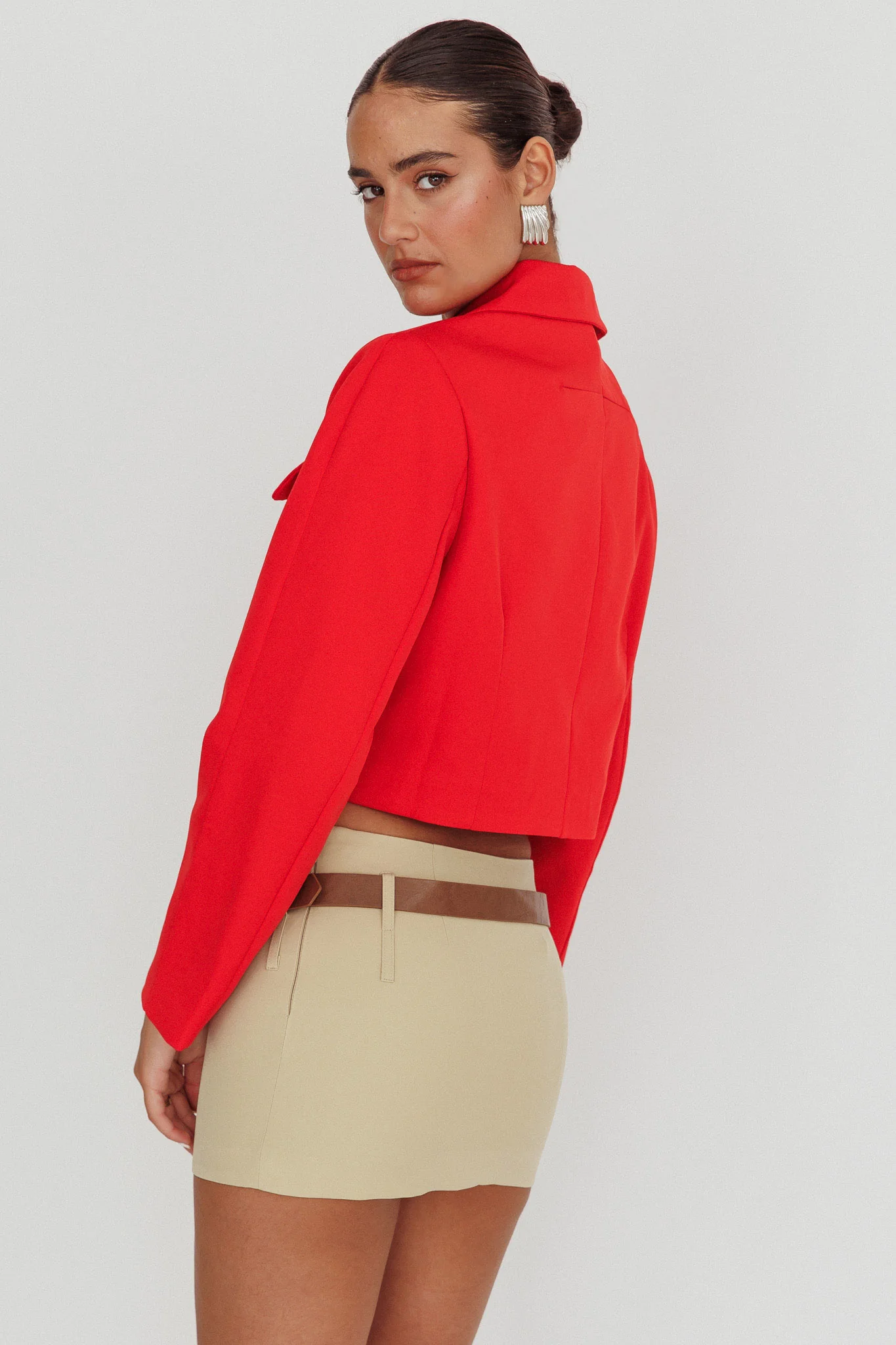 Cinder Crop Jacket Red - Seraphlike