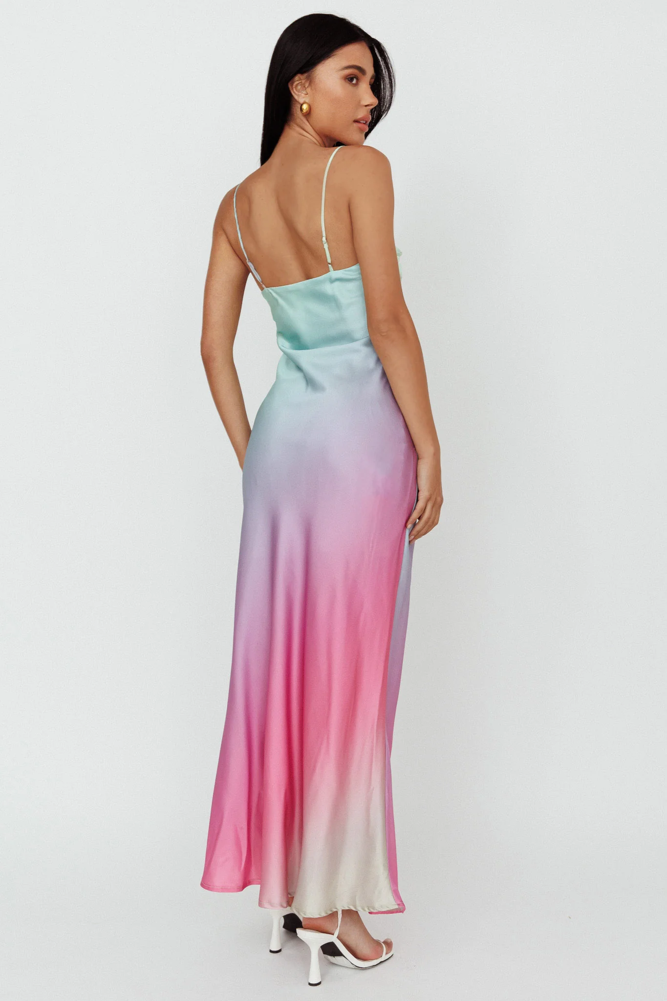 Siva Gathered Bust Midi Dress Ombre Multi - Seraphlike