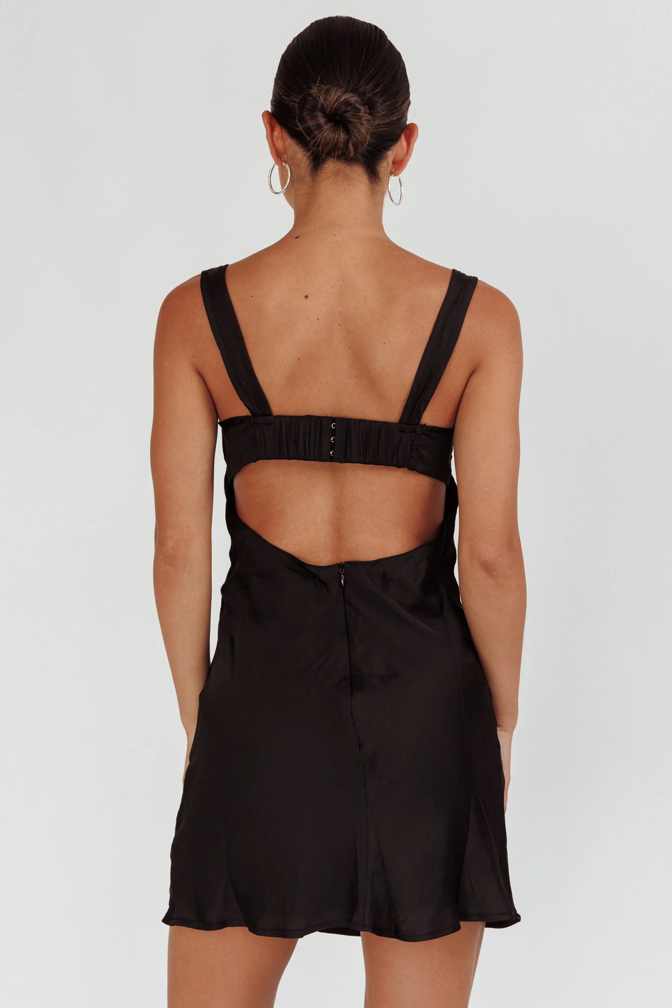 Stazi Sweetheart Neckline Mini Dress Black - Seraphlike