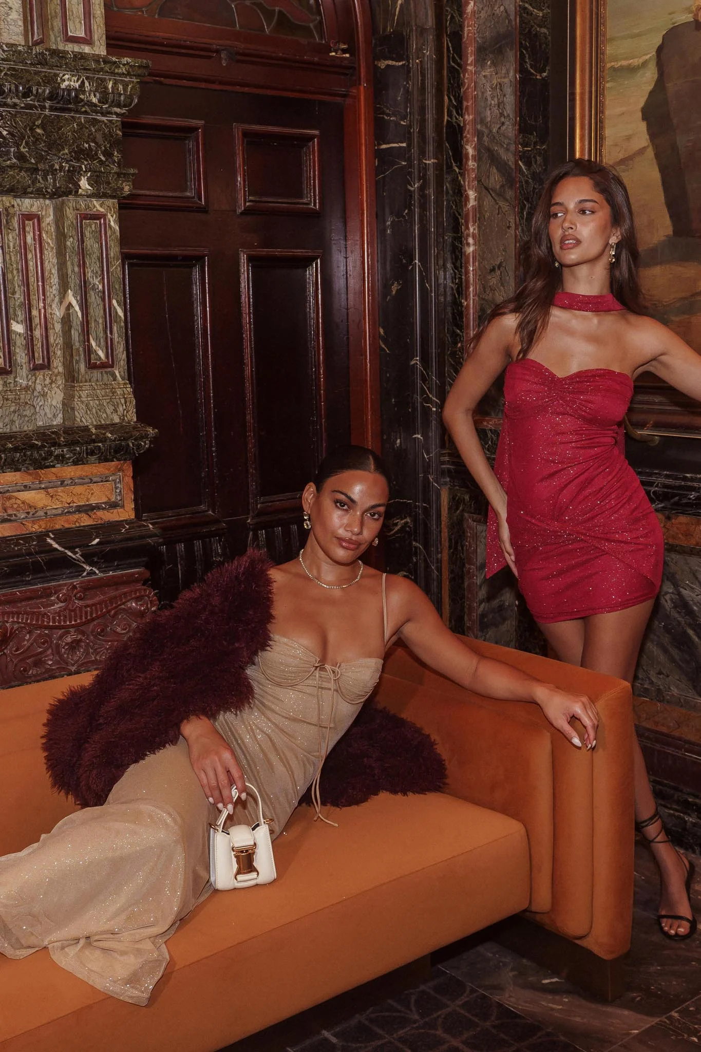 Fortune Bust Tie Maxi Dress Gold - Seraphlike