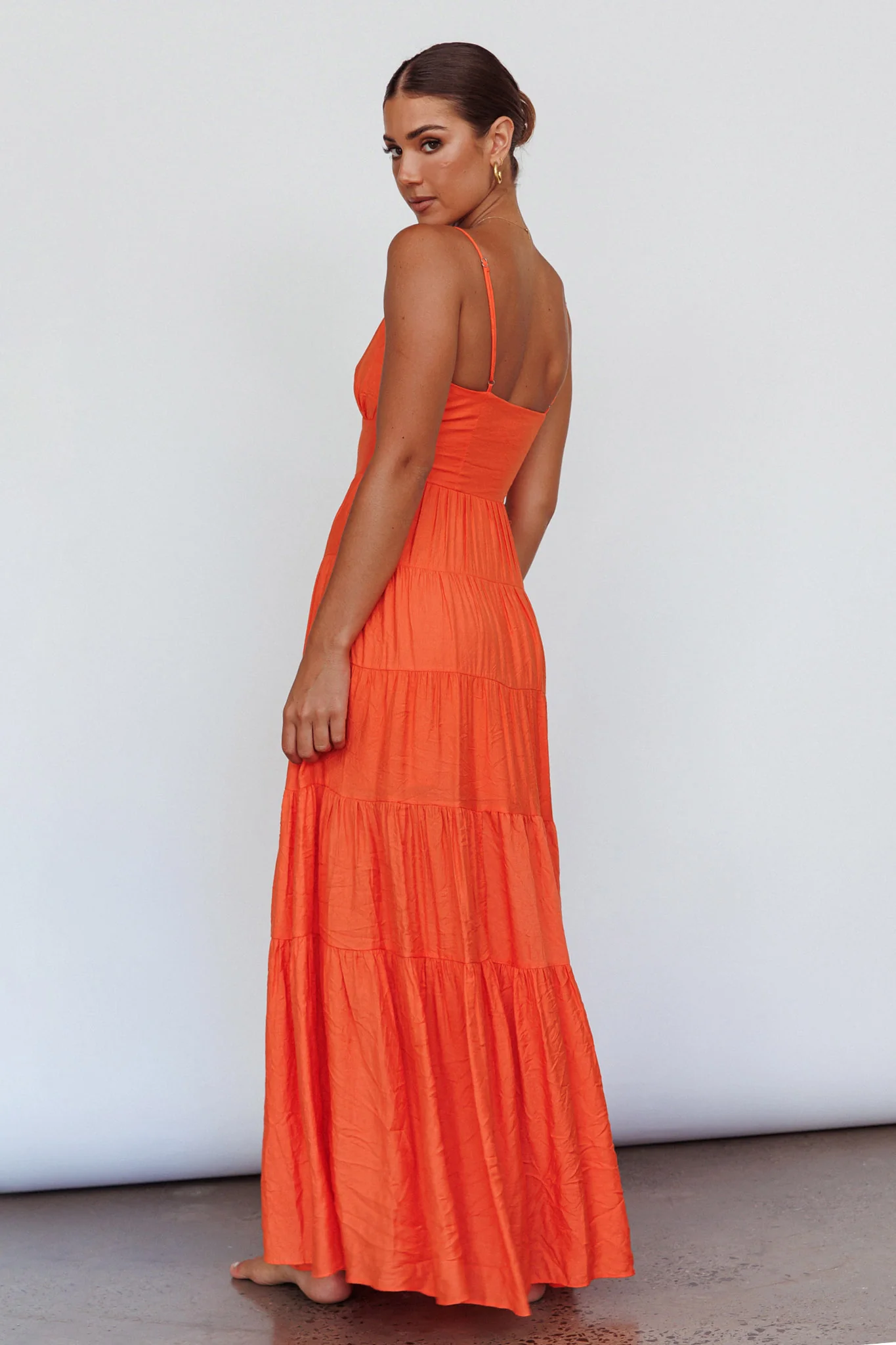 Main Attraction Cami Strap Maxi Dress Tangerine - Seraphlike