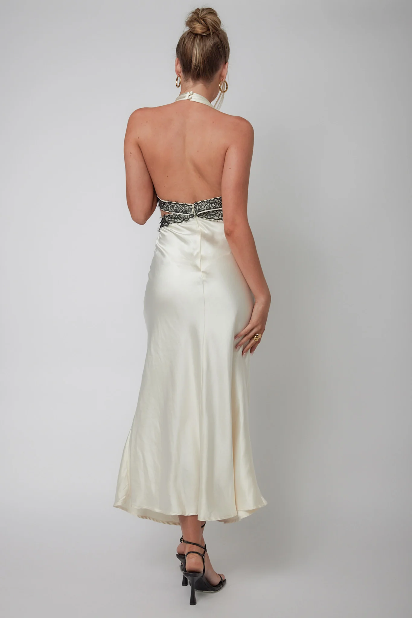 Of Your Dreams Cut-Out Halter Dress Oyster - Seraphlike