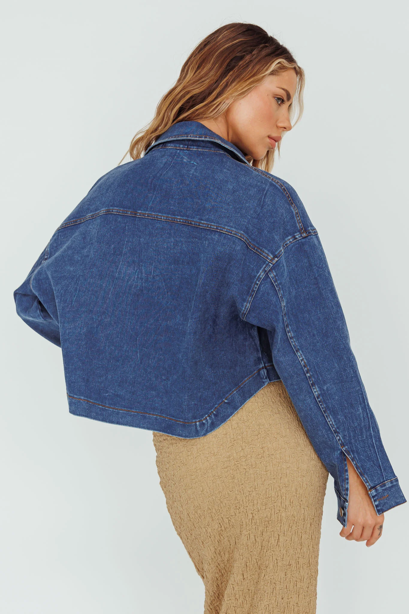 Fair Game Button-Up Jacket Dark Blue - Seraphlike