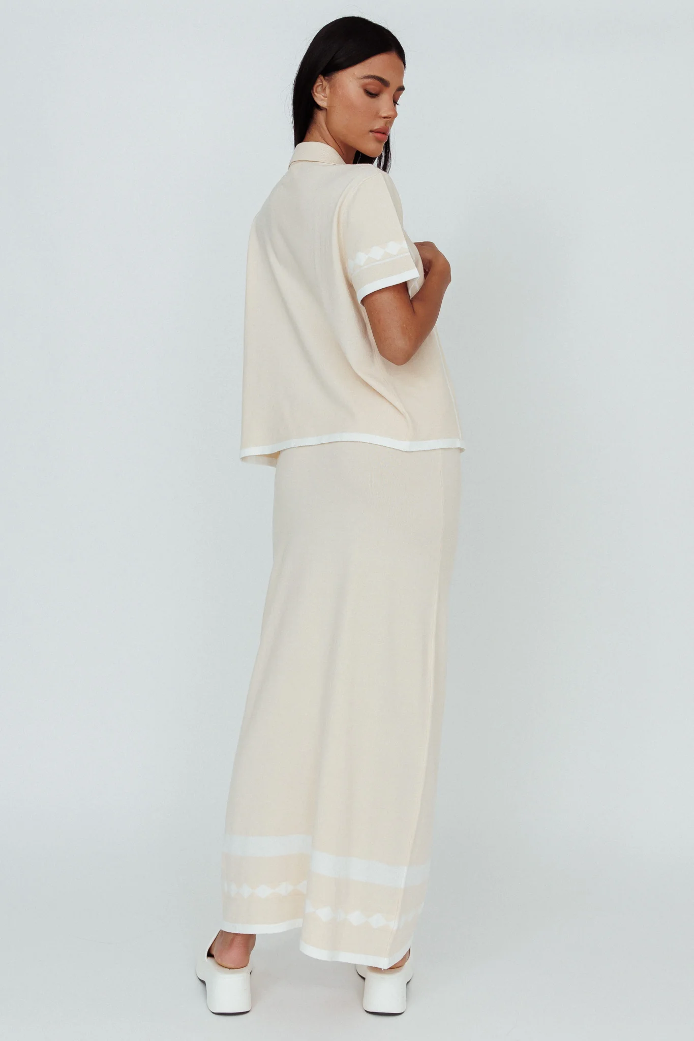 Amalfi Sun Knit Maxi Skirt Sand - Seraphlike