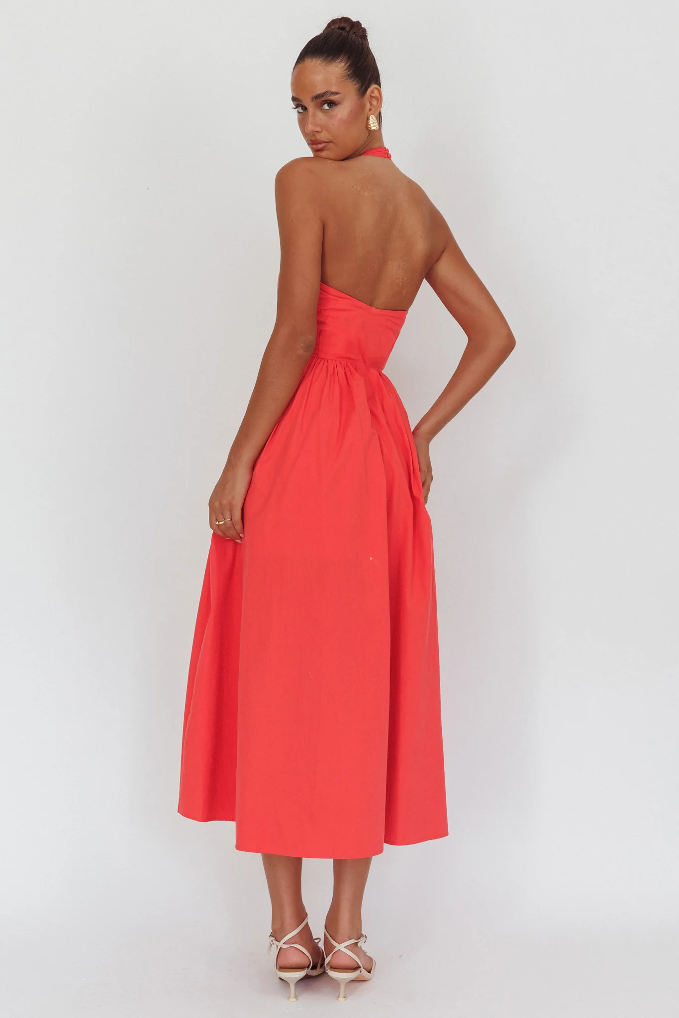 Get My Attention Halterneck Maxi Dress Red - Seraphlike
