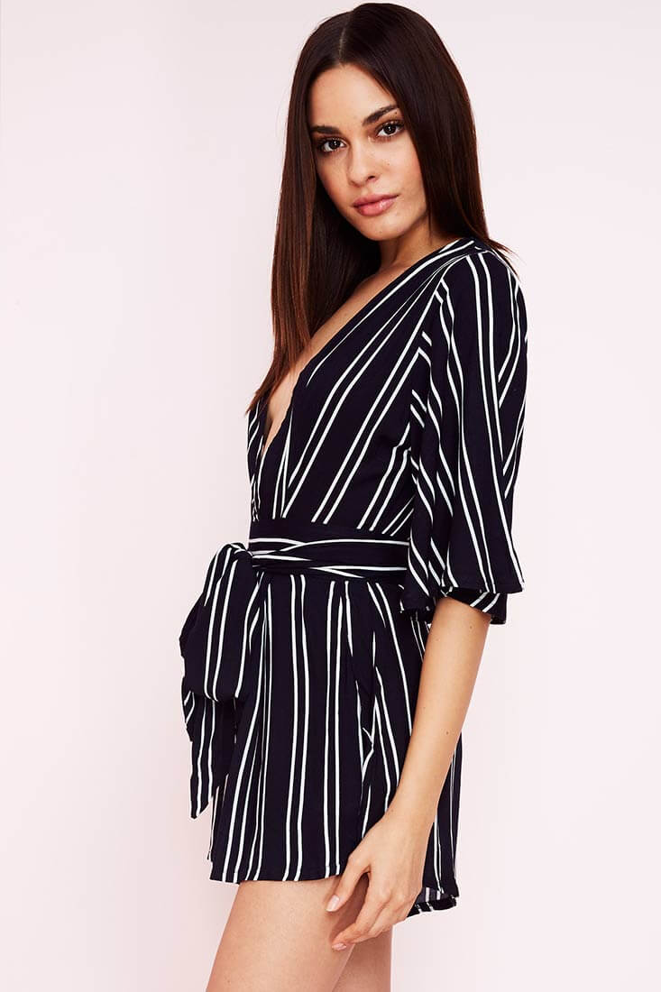 Gisele Casual cutout Romper Navy - Seraphlike