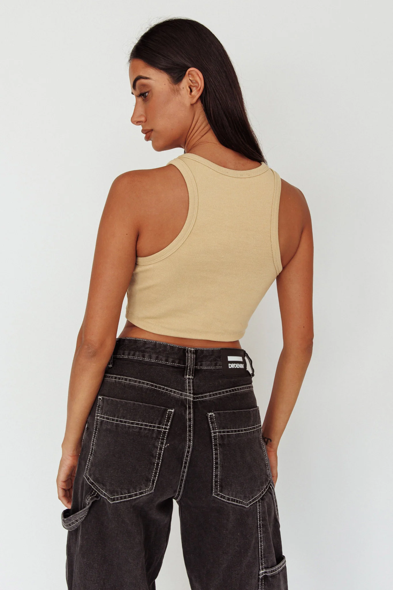 Bryn Racerback Crop Top Sand - Seraphlike