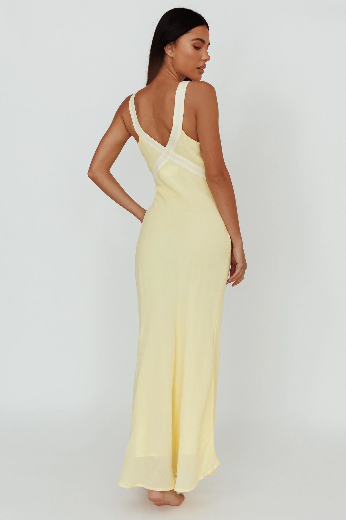 Zariah V-Neck Maxi Dress Yellow - Seraphlike