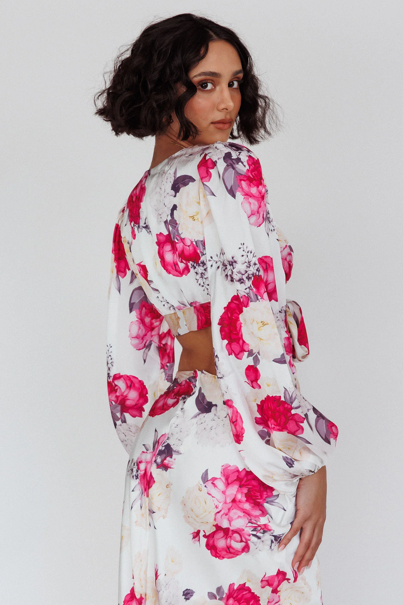 Meet Me In Fiji Tied Top Floral Pink - Seraphlike