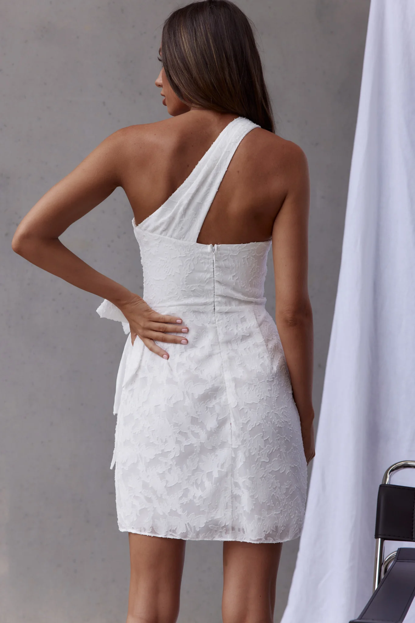 One And Only One-Shoulder Wrap Dress White - Seraphlike