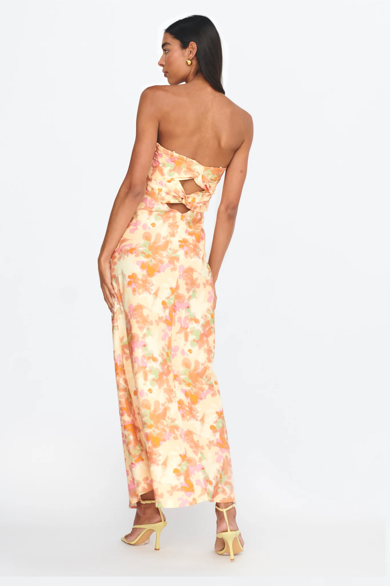 Marianna Twist Back Maxi Dress Orange - Seraphlike