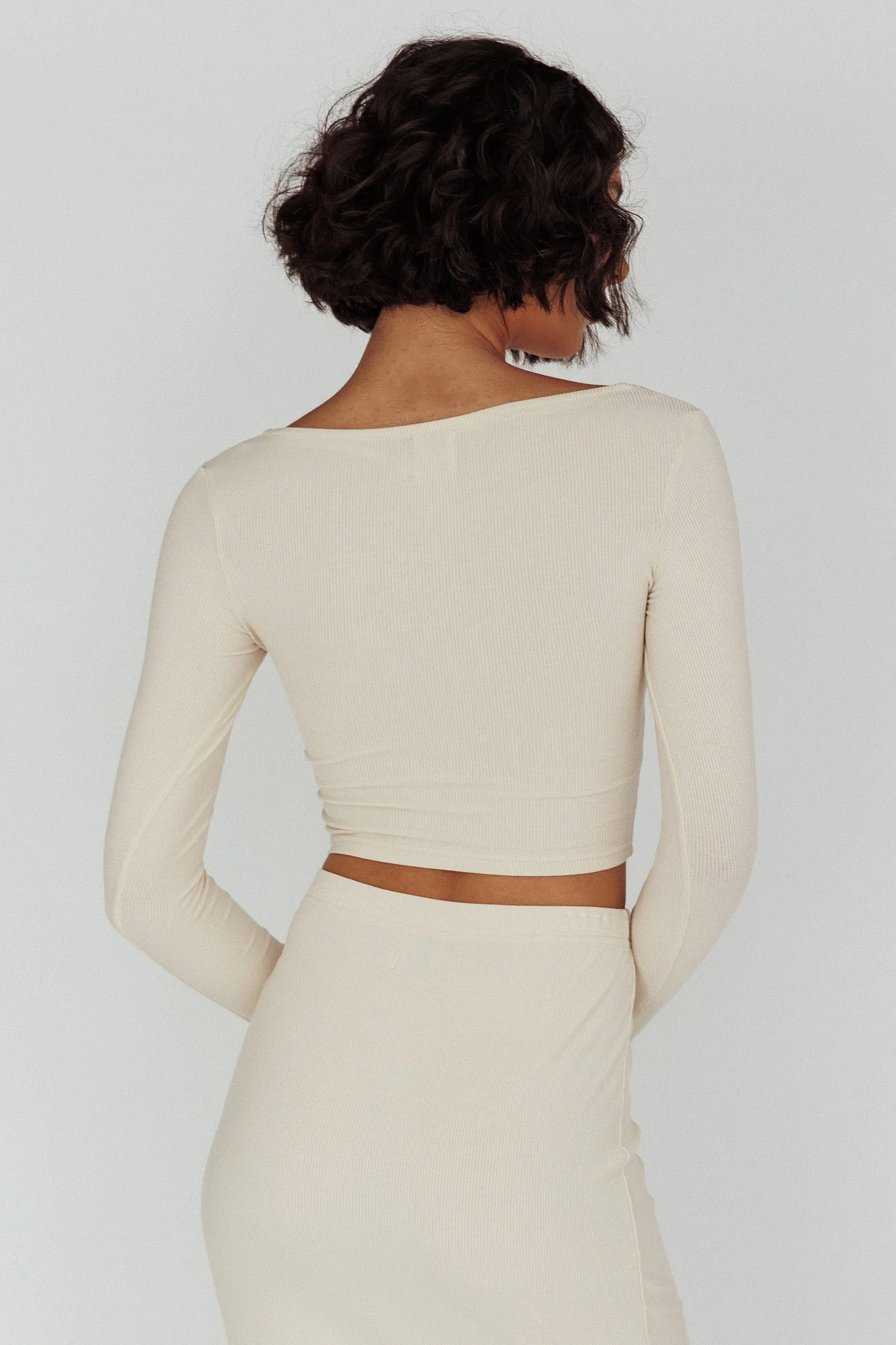 Lauryn Lace Bust Long Sleeve Top Beige - Seraphlike