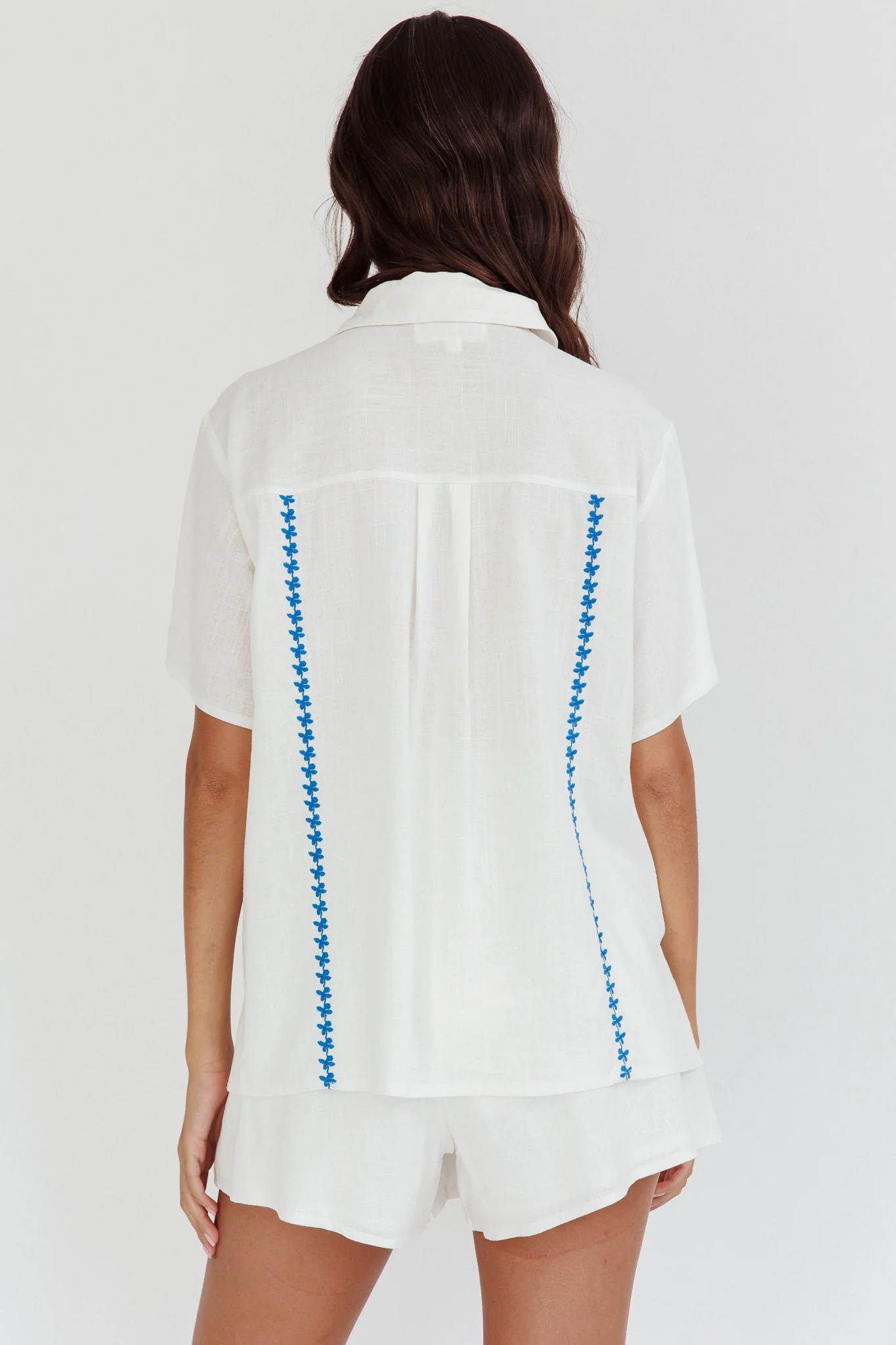 Swing Of Things Embroidered Shirt White - Seraphlike