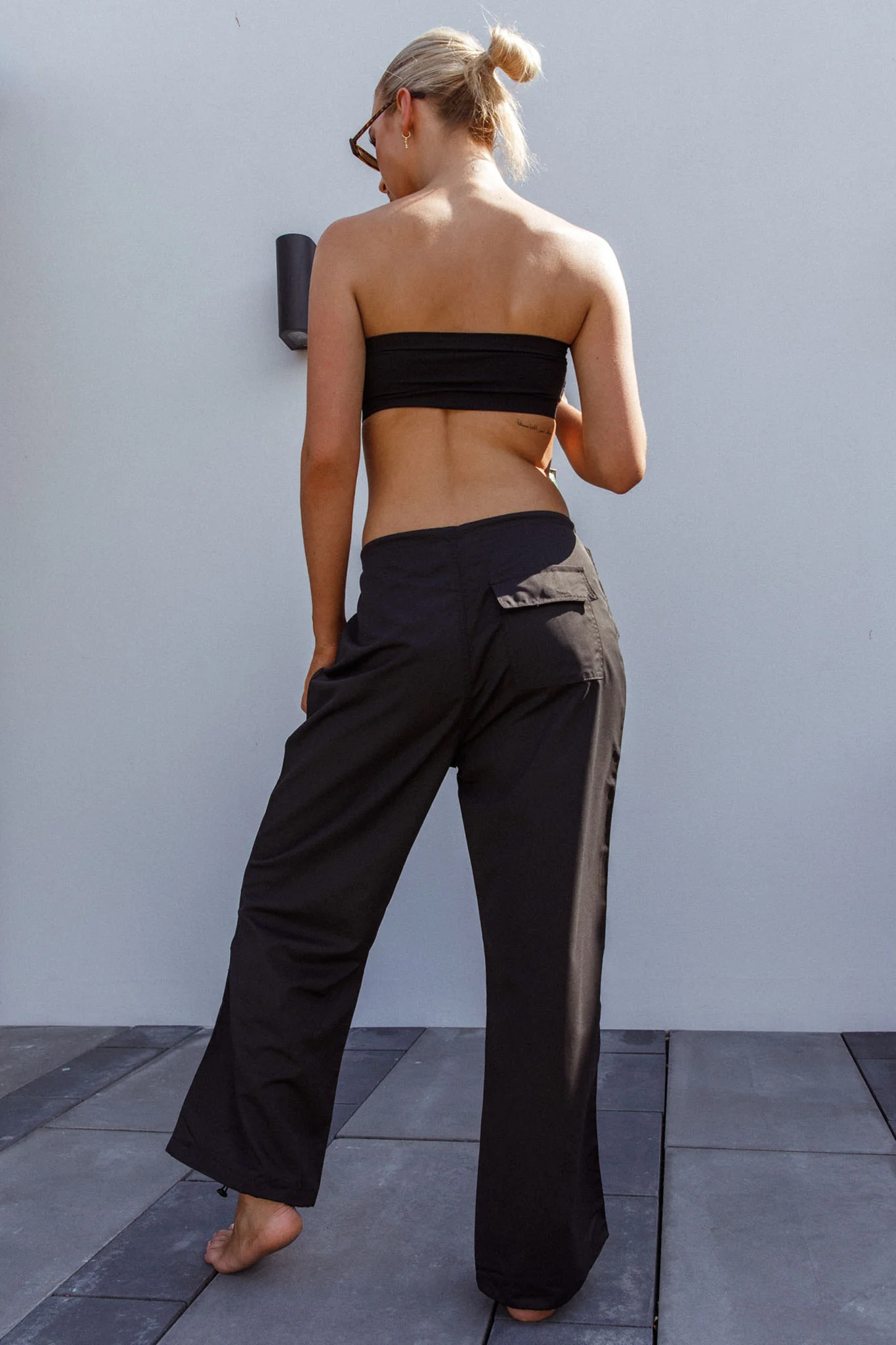 Starting Line Low Rise Wide Leg Pants Black - Seraphlike