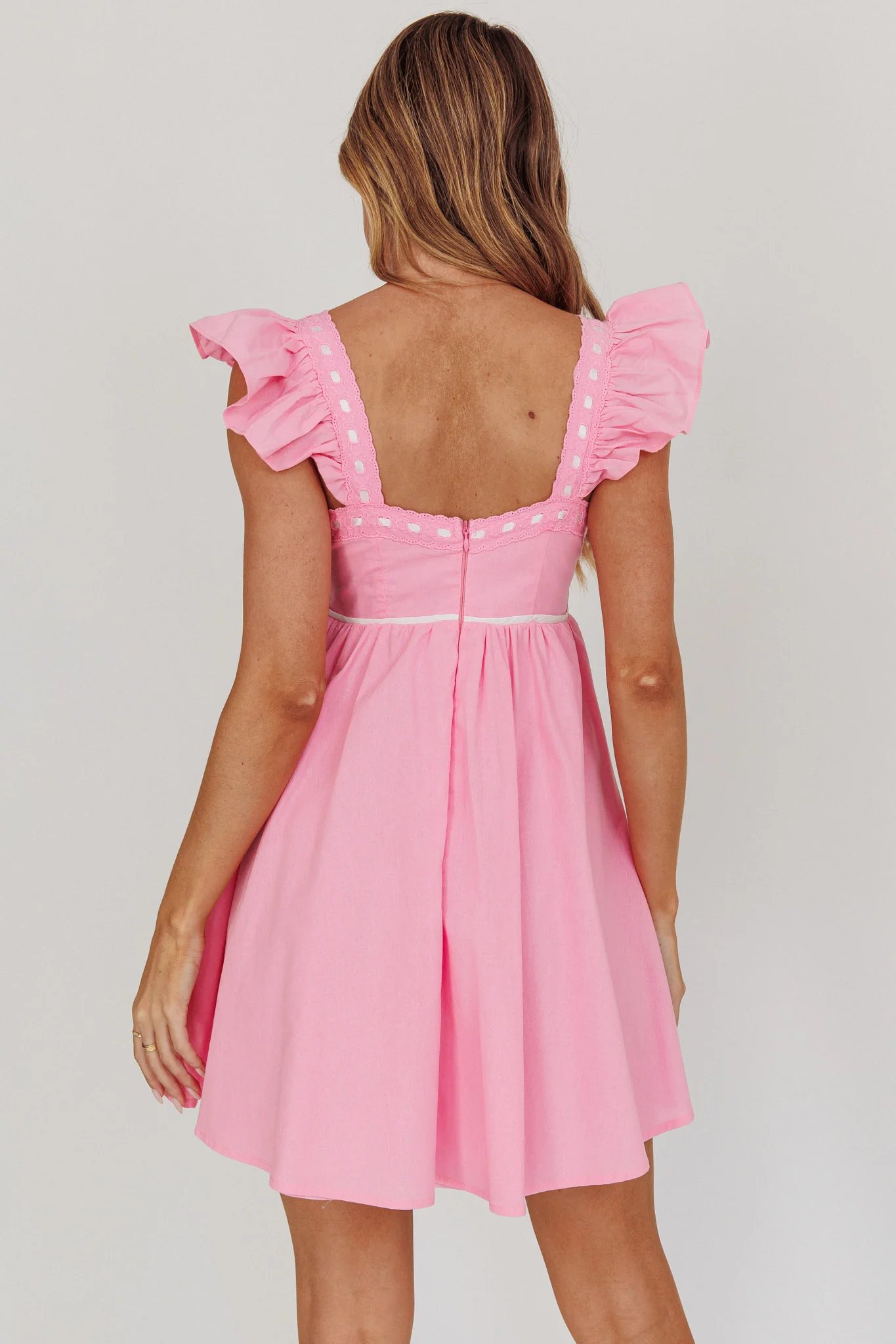 Angels Harp Babydoll Mini Dress Light Pink - Seraphlike