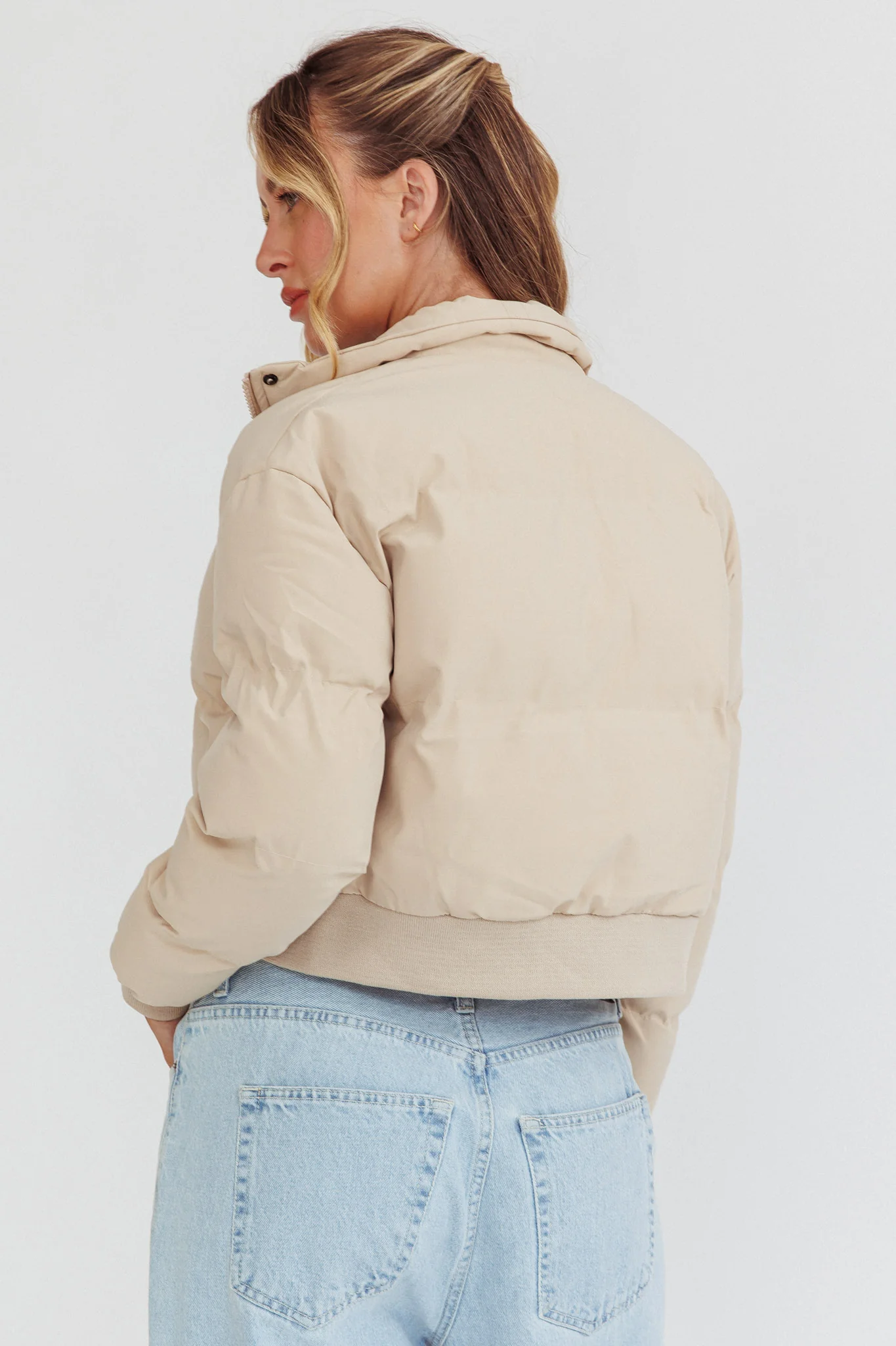 Infatuation Cropped Puffer Jacket White - Seraphlike