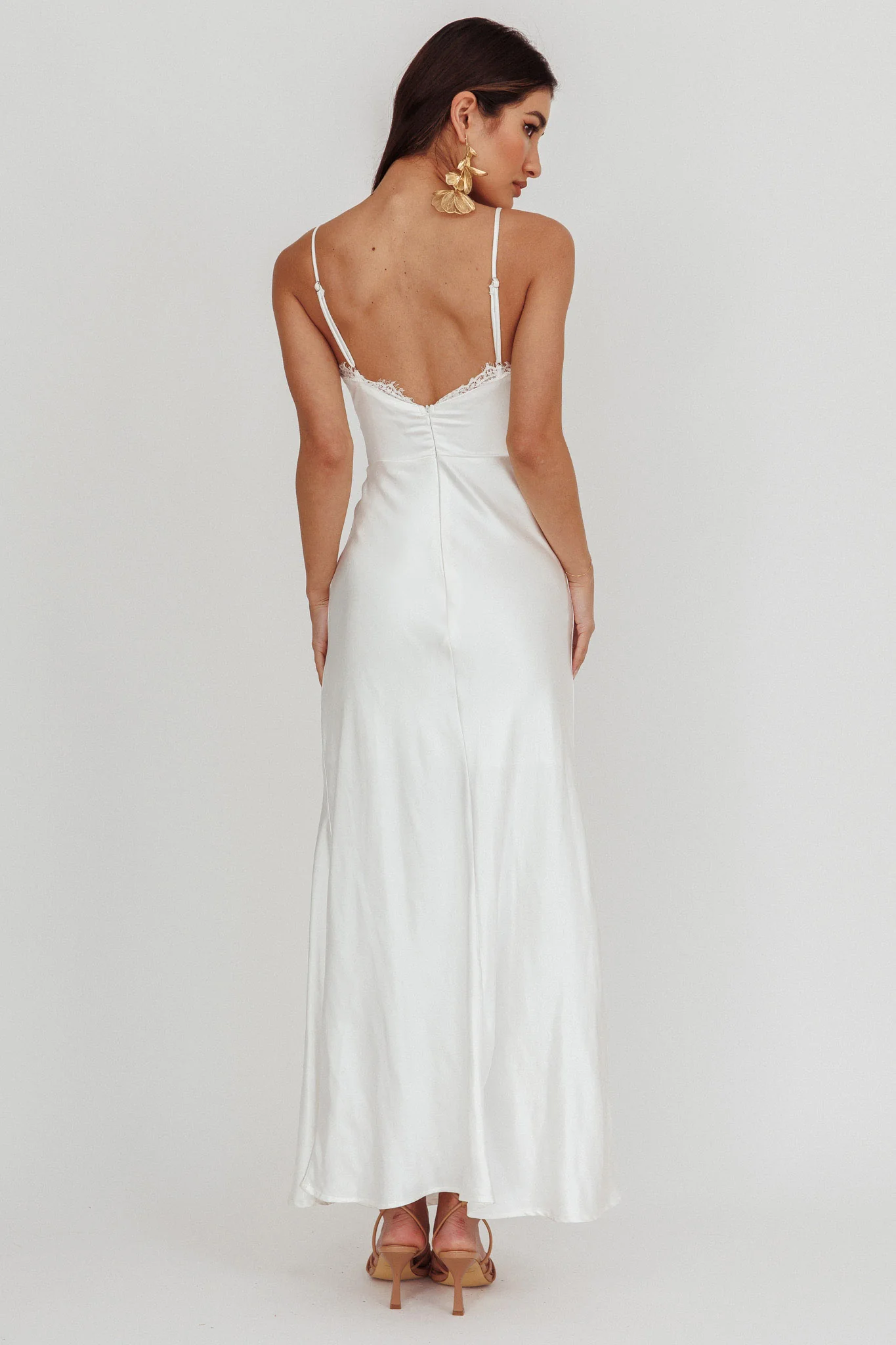 Our Story Surplice Neckline Maxi Dress Off White - Seraphlike