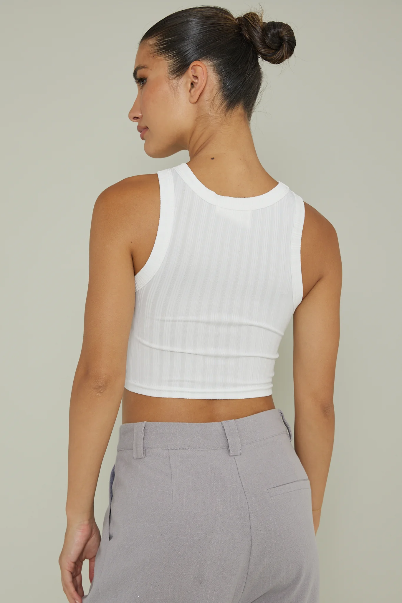 Seeker Ribbed Crop Top White - Seraphlike