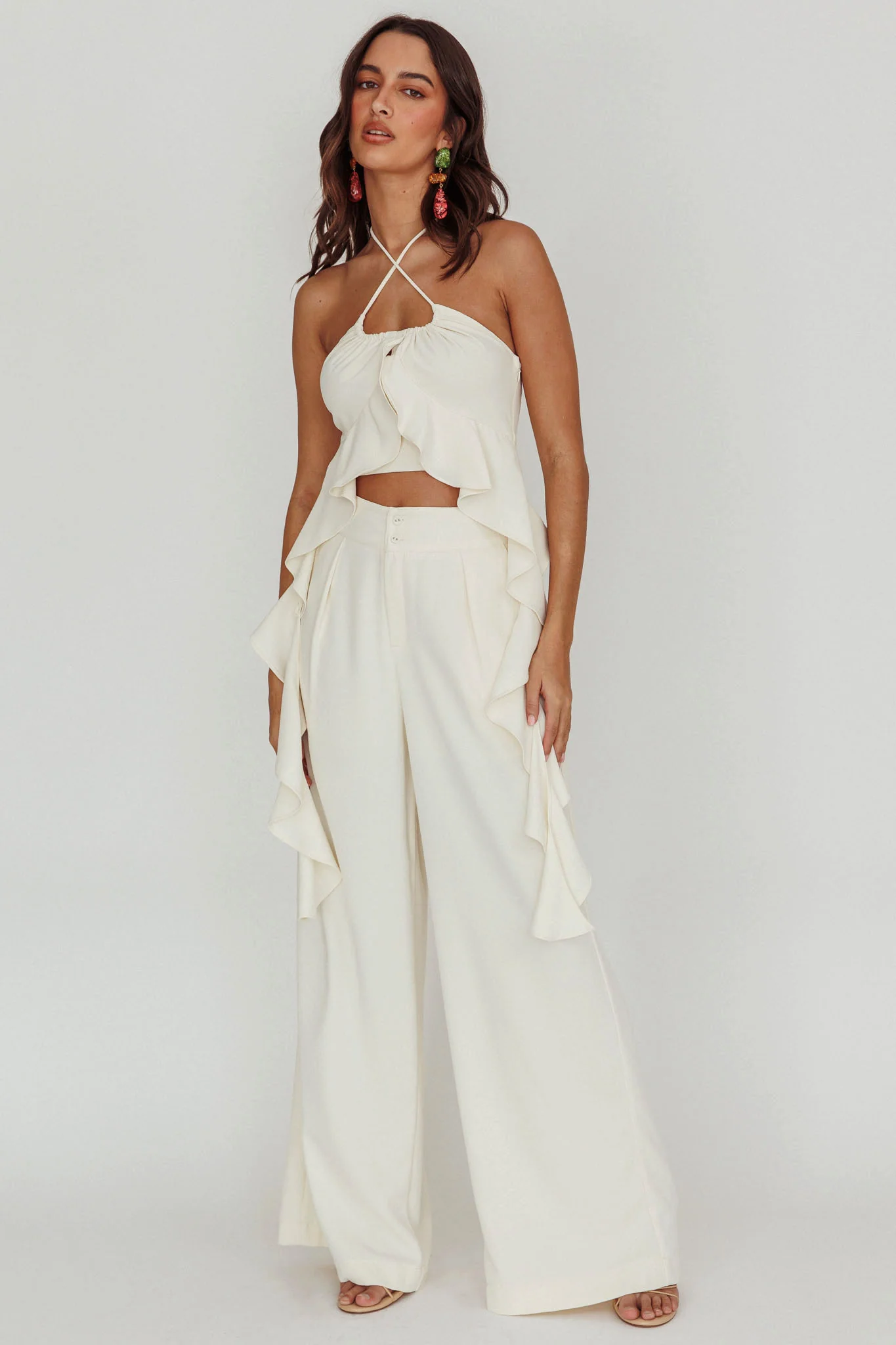 Songbird Wide Leg Pants Bone - Seraphlike