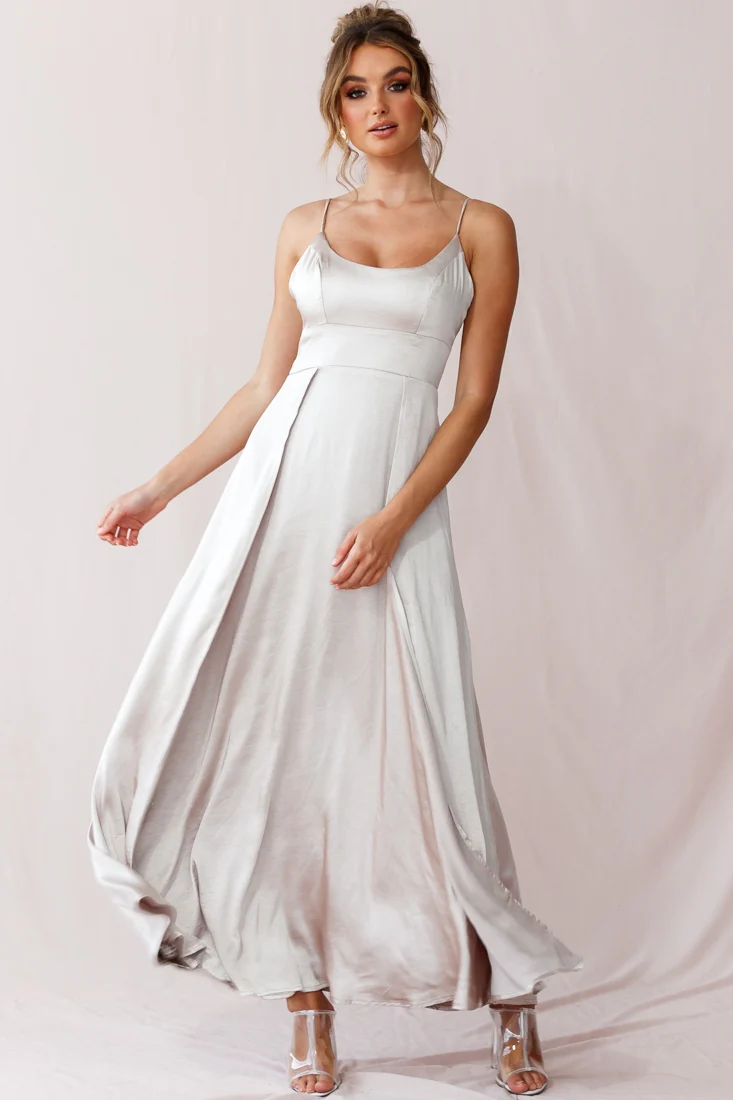 Joanne Empire Waist Maxi Dress Champagne - Seraphlike