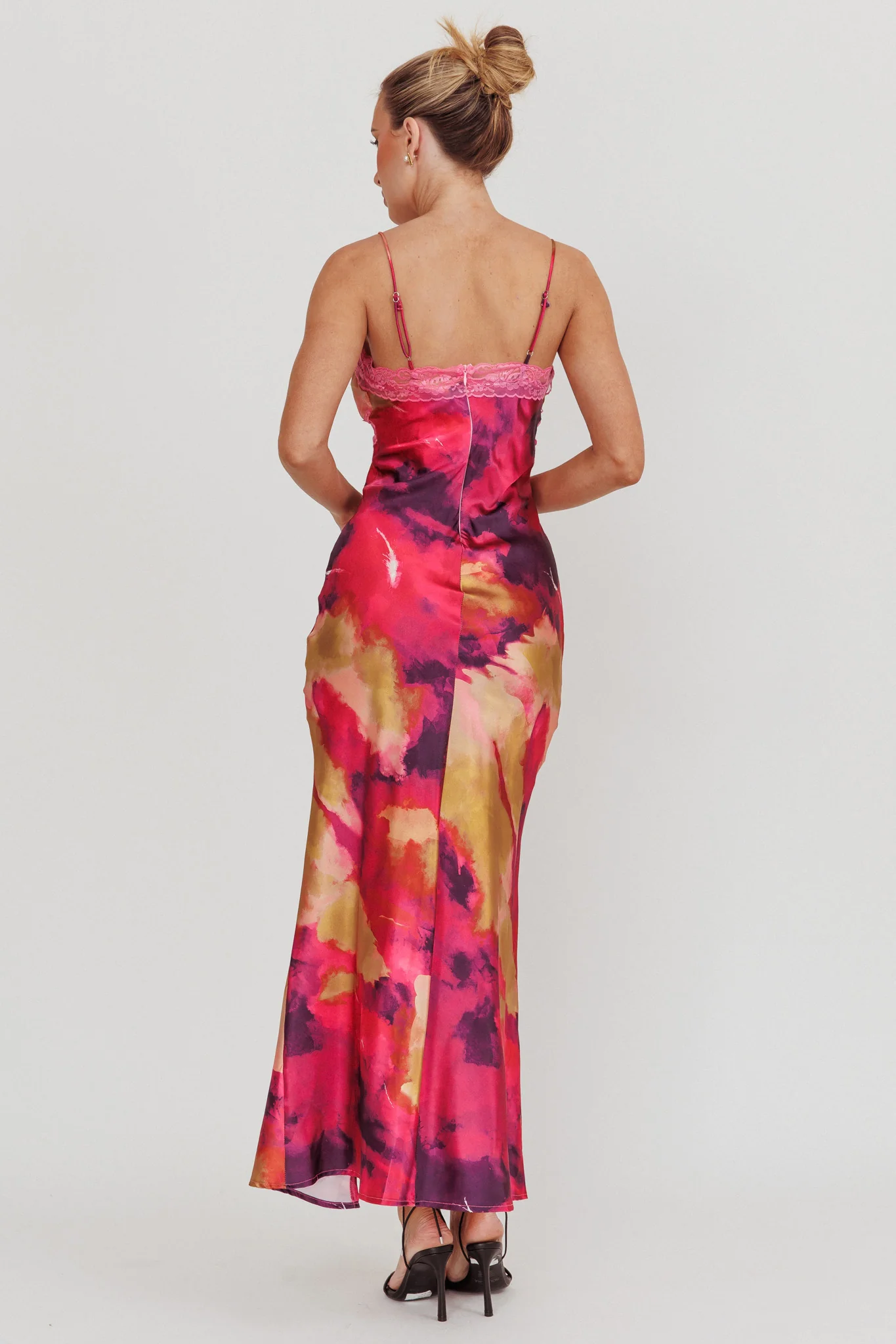 Saga Bust Keyhole Satin Maxi Dress Purple - Seraphlike