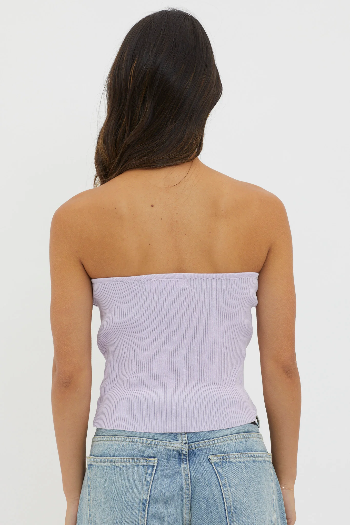 Flora Strapless Knit Top Lilac - Seraphlike